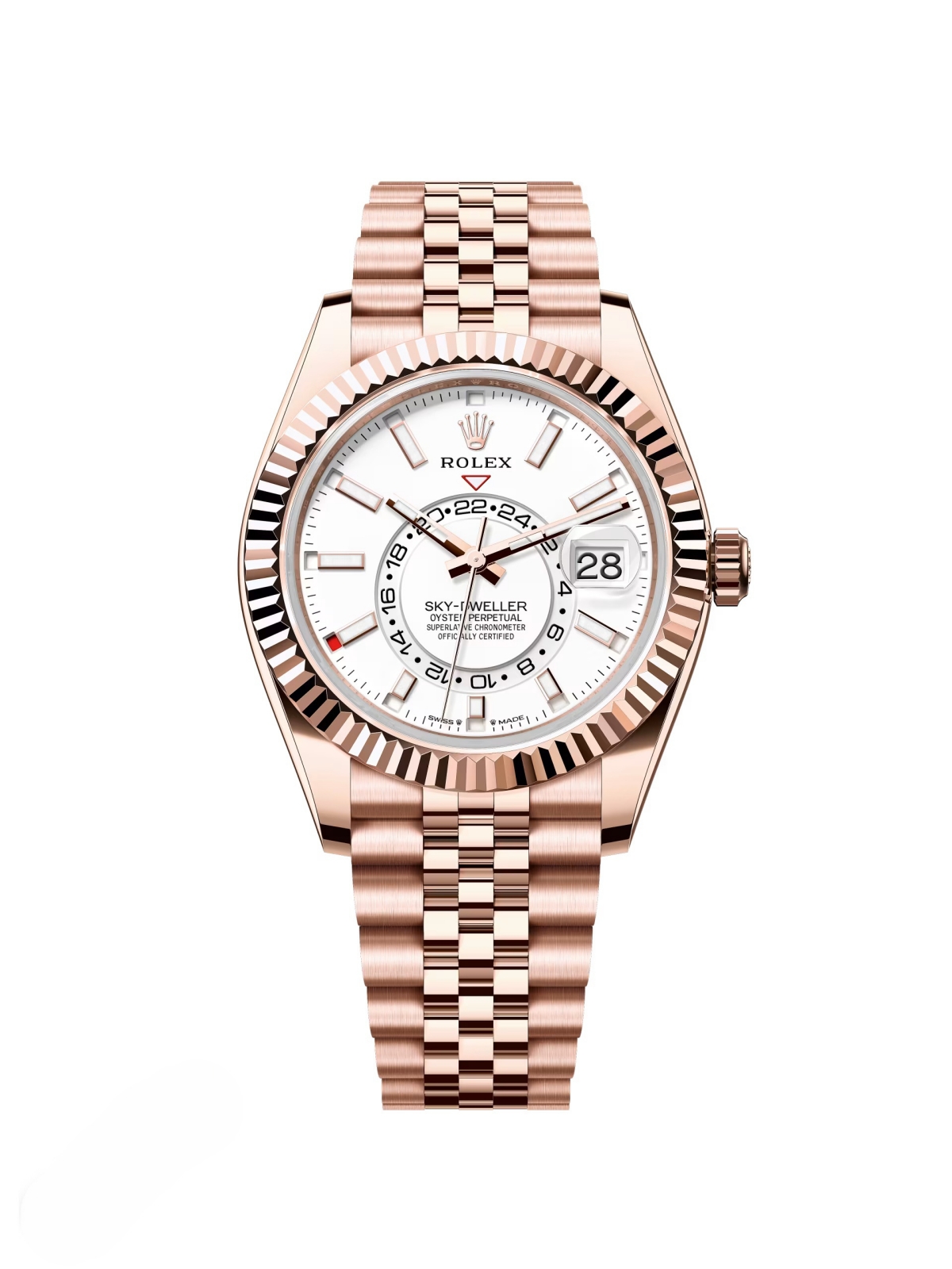 RLX Sky-Dweller 42mm 336935-0007 Rose Gold White Dial Oyster - LITELUX