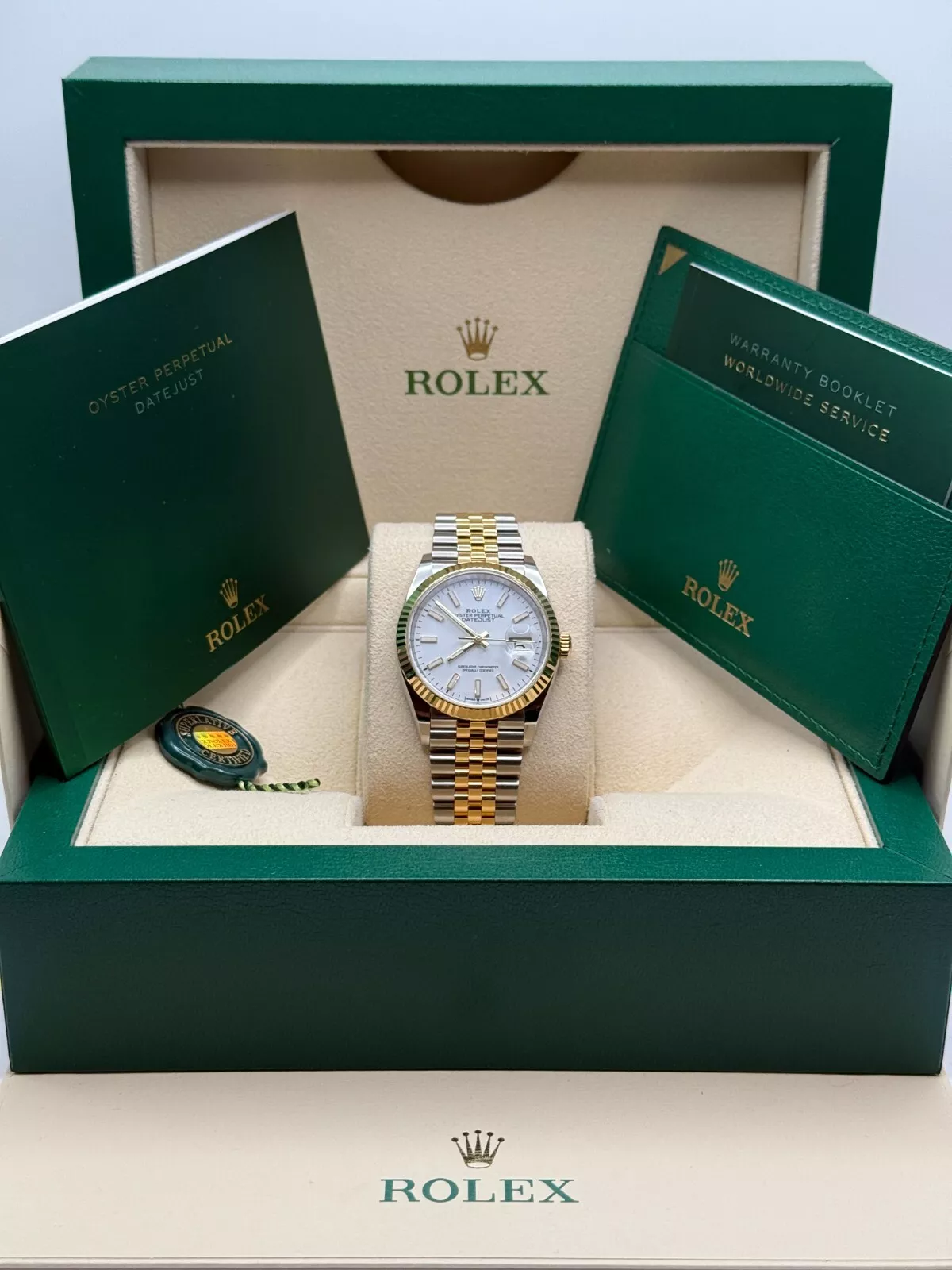 RLX Datejust 36mm 126233 White Index Dial Two-Tone Jubilee Bracelet Watch - LITELUX