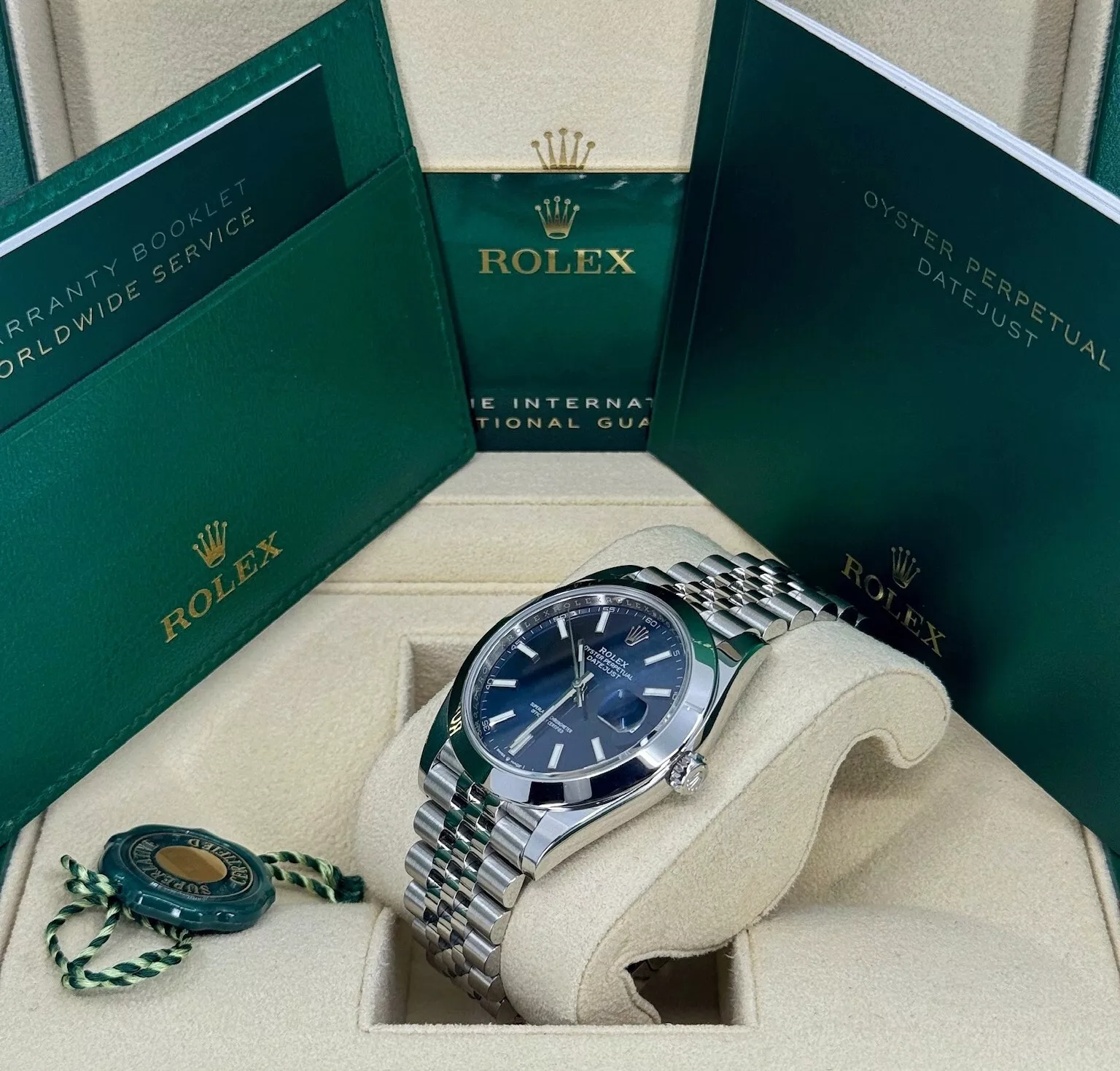 RLX Datejust 41mm 126300 Blue Index Jubilee Stainless Steel Men’s Watch - LITELUX
