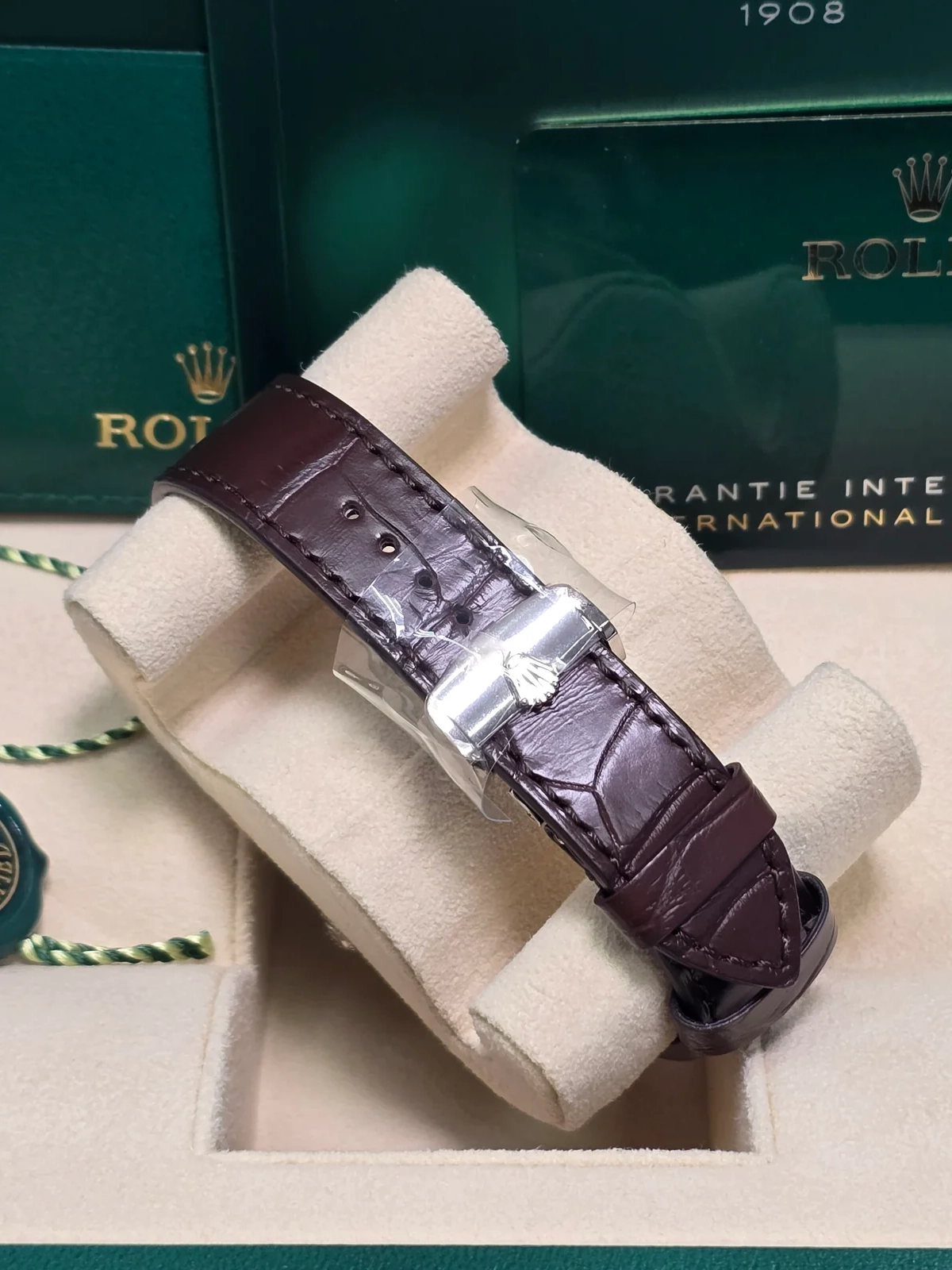 Rolex 1908 White Gold White Dial Brown Alligator Strap - 52509-0006 - LITELUX