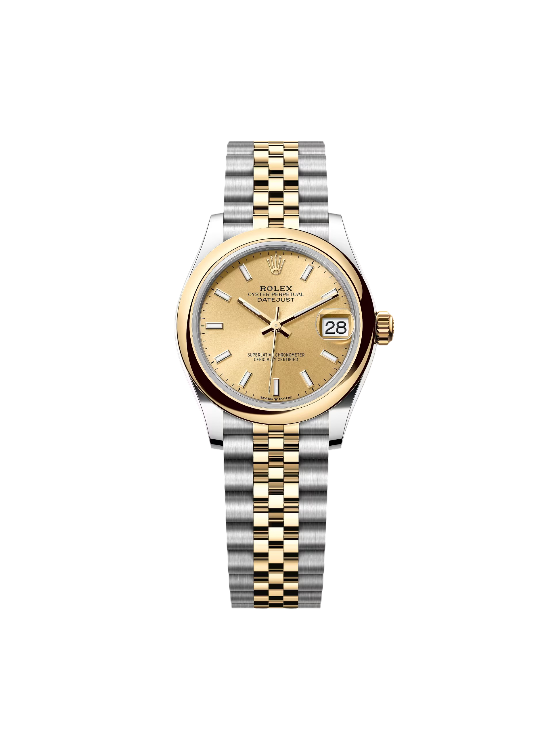 RLX Datejust m278243-0013/0014 31mm Champagne Dial Yellow Rolesor Oyster Watch - LITELUX