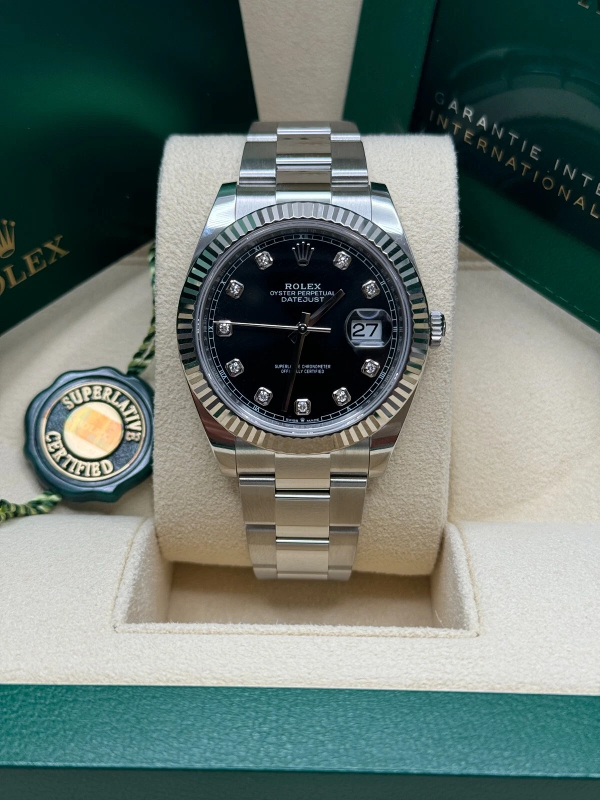 RLX Datejust 41mm 126334 Black Diamond Oyster Stainless Steel Mens Watch - LITELUX