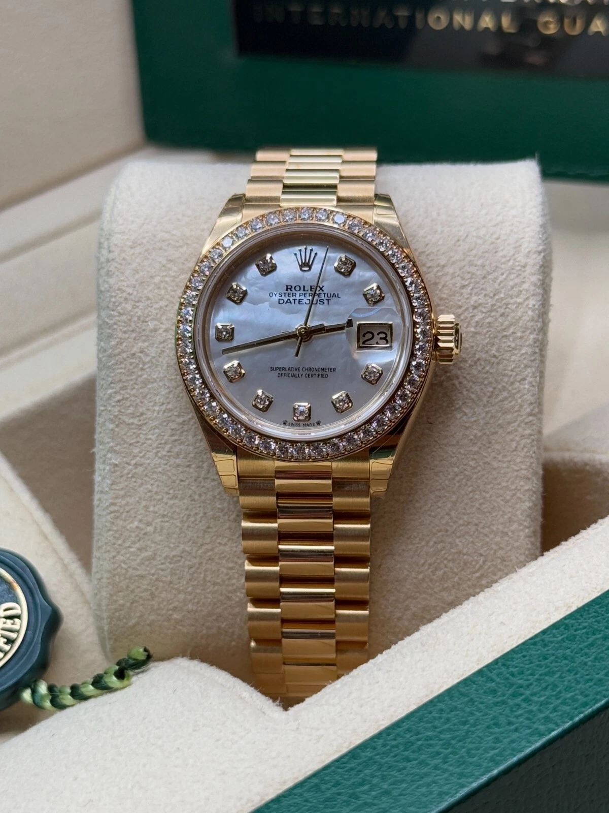 RLX Lady-Datejust 28mm 279138RBR White Mother-of-Pearl Dial President Bracelet Watch - LITELUX