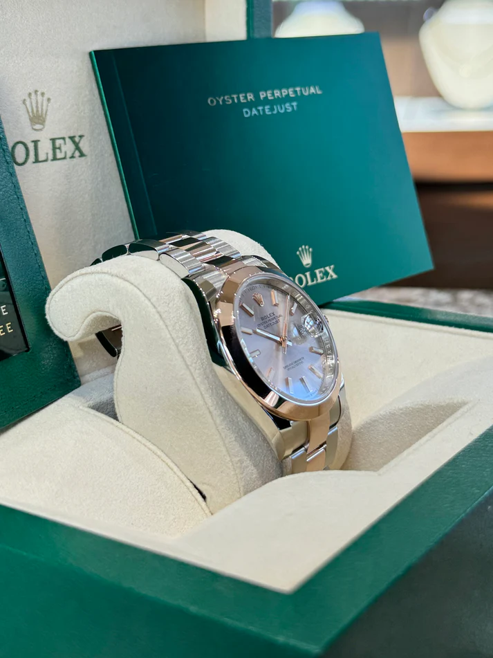 RLX Datejust 41mm 126301 Sundust Index Oyster Steel and Everose Gold Watch - LITELUX
