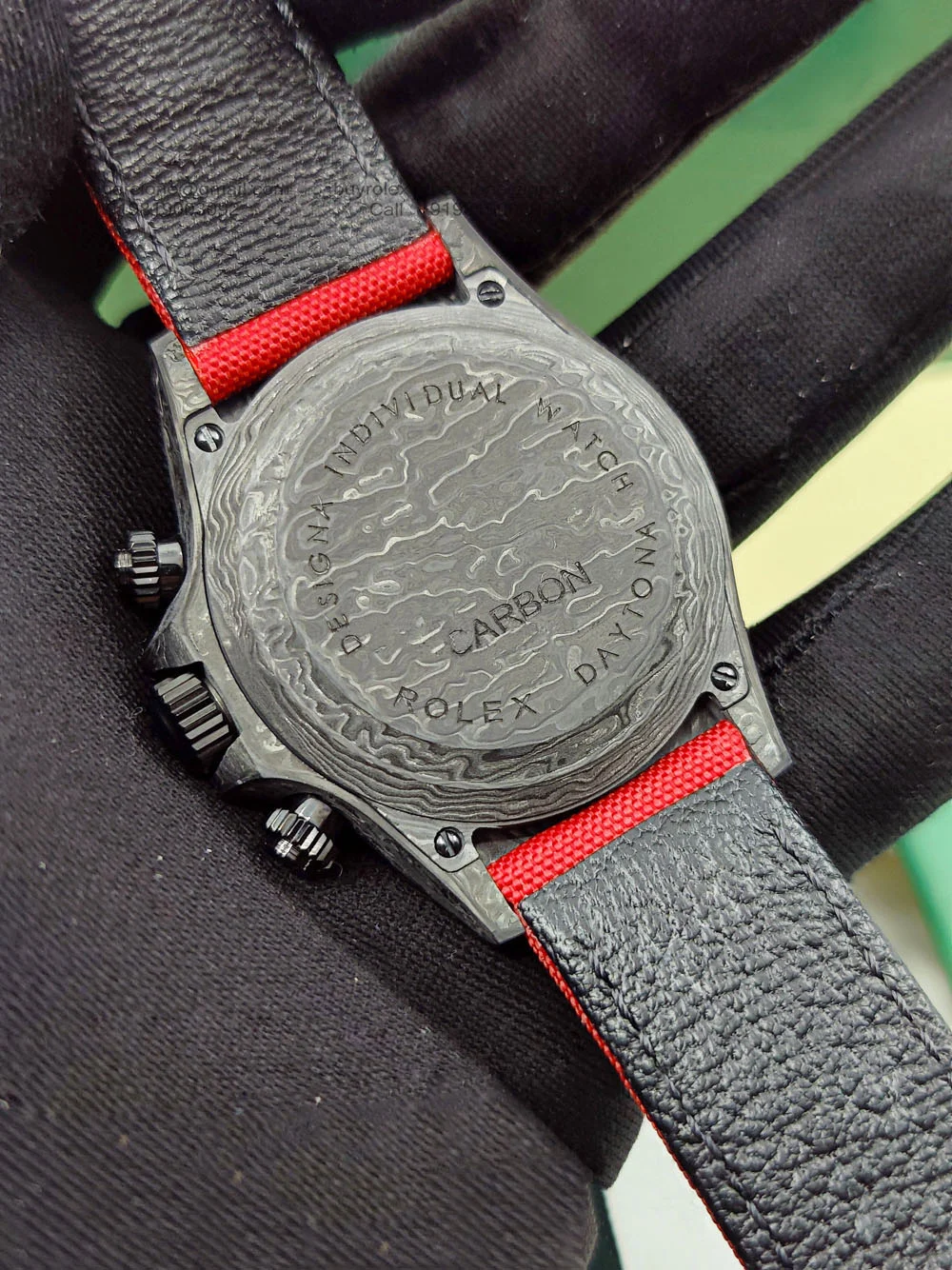 12A(Swiss movement)Rolex Cosmograph Daytona DIW Carbon Lucky Player Casino Swiss Replica Watch | Custom Made Limited Edition | - LITELUX