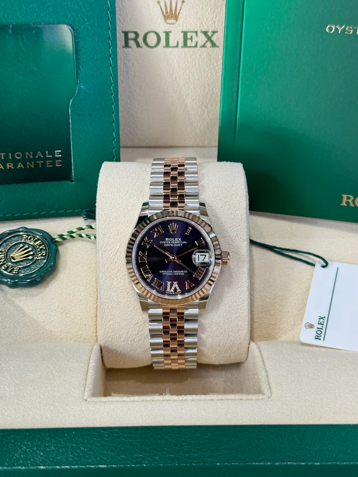 RLX Datejust m278271-0019/0020 Aubergine 31mm Dial Oyster Bracelet Watch - LITELUX