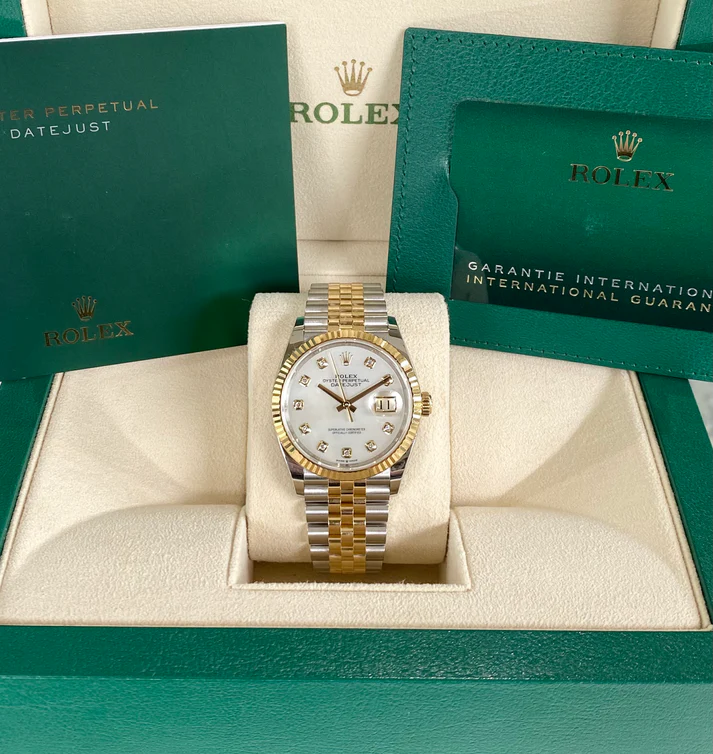 RLX Datejust 36mm 126233 MOP Diamond Dial Jubilee Two-Tone Bracelet Watch - LITELUX