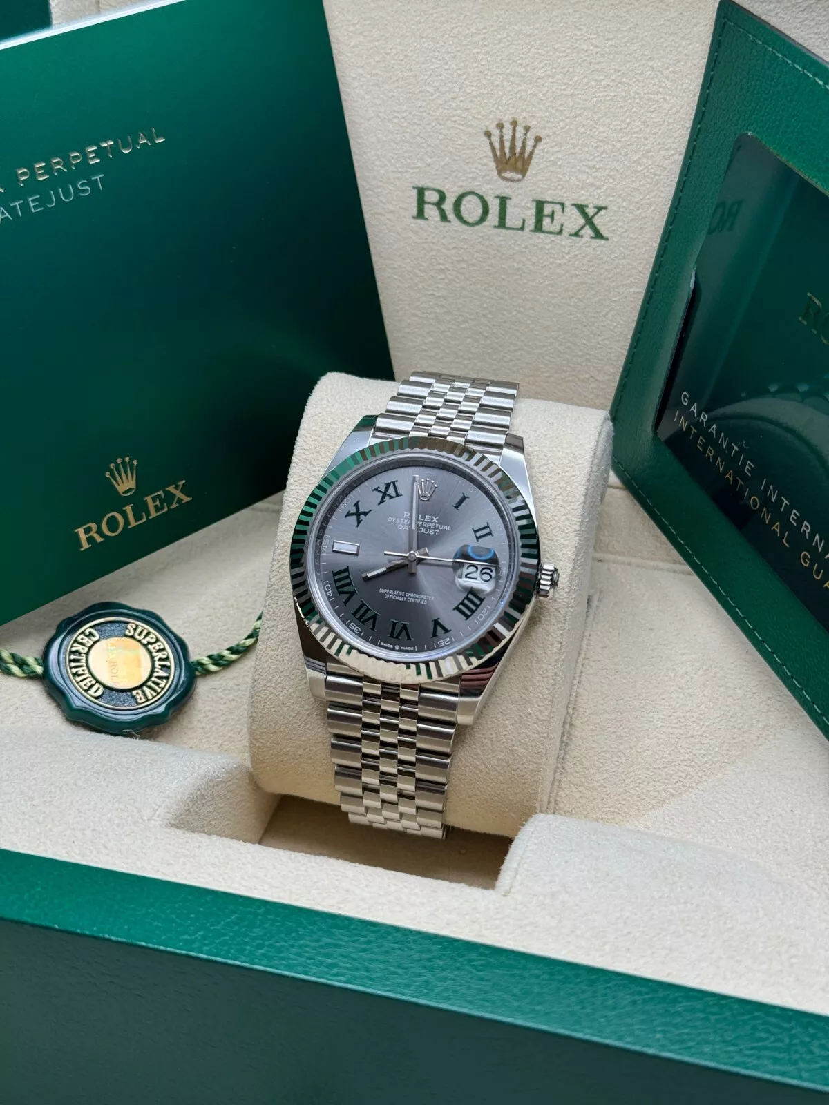 RLX Datejust 41mm 126334 Slate Roman Jubilee Stainless Steel Mens Watch - LITELUX