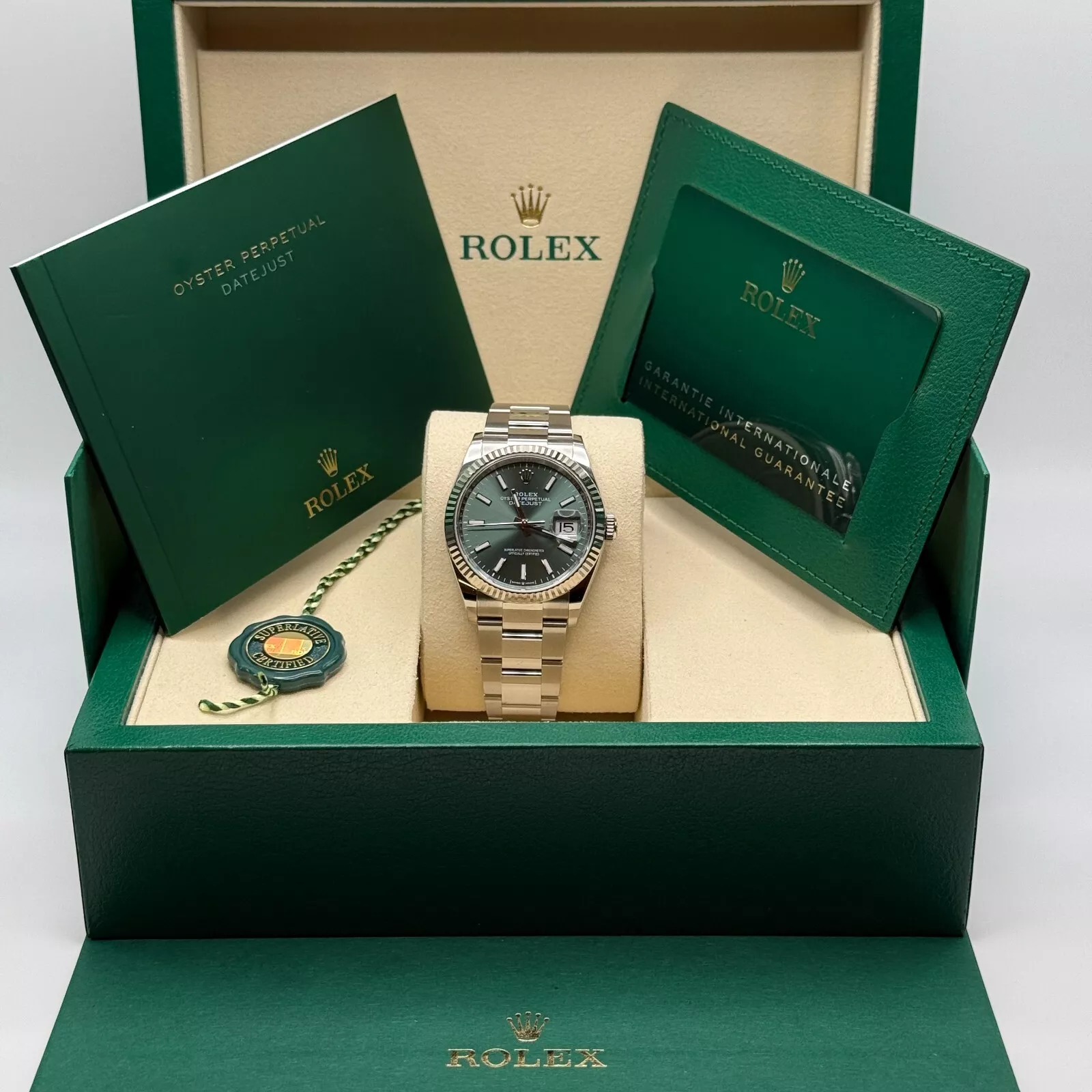 RLX Datejust 36mm 126234 Mint Green Dial Jubilee Bracelet Watch - LITELUX