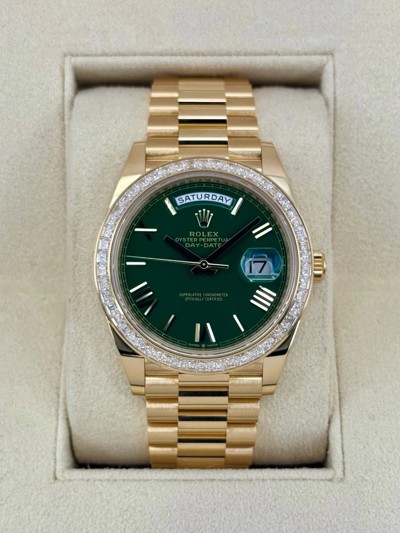 RLX Day-Date 40mm 228398TBR-0039 Green Dial President Watch - LITELUX