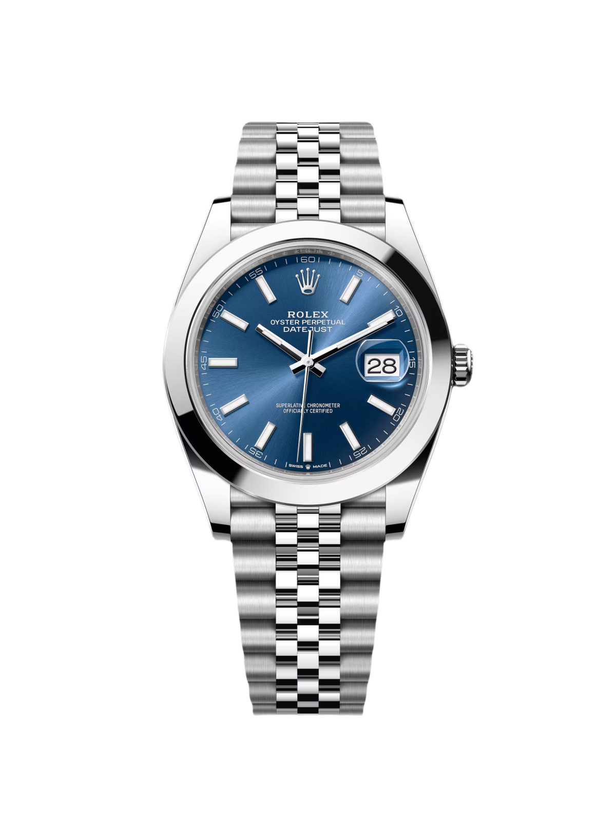 RLX Datejust 41mm 126300 Blue Index Jubilee Stainless Steel Men’s Watch - LITELUX