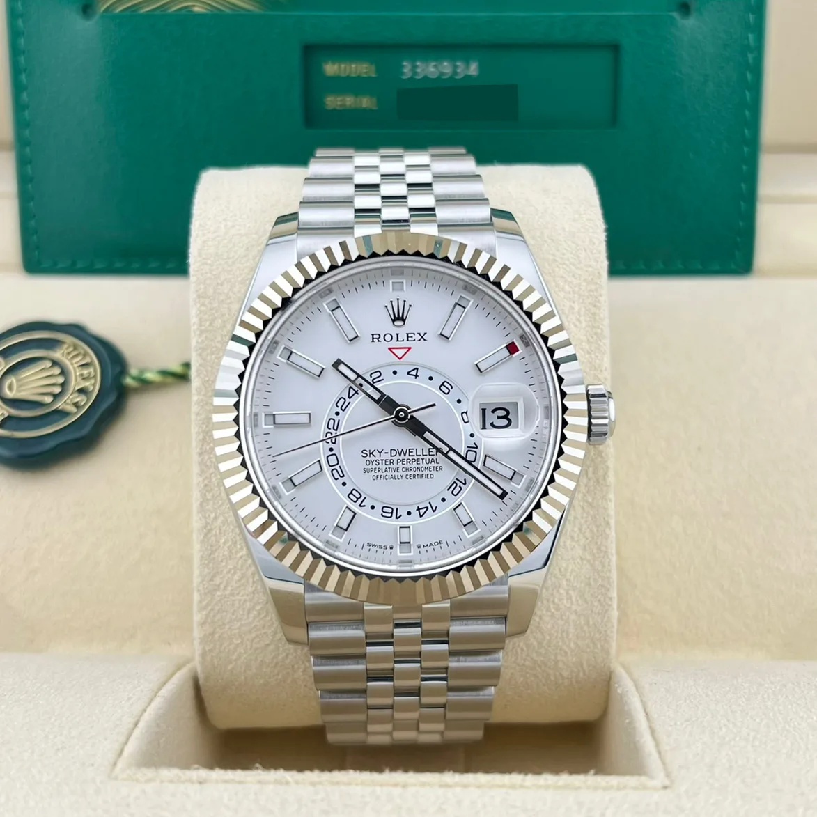 RLX Sky-Dweller 42mm 336934-0004 Stainless Steel White Dial Oyster - LITELUX