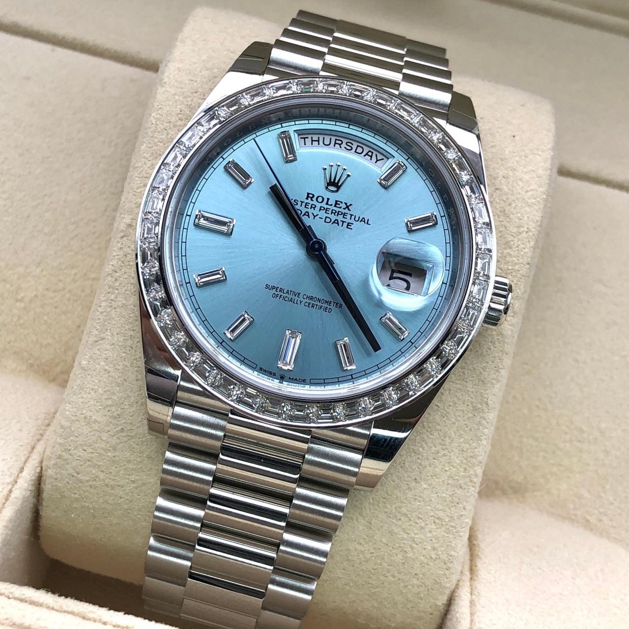RLX Day-Date 40mm 228396TBR-0002 Ice Blue Diamonds Dial - LITELUX