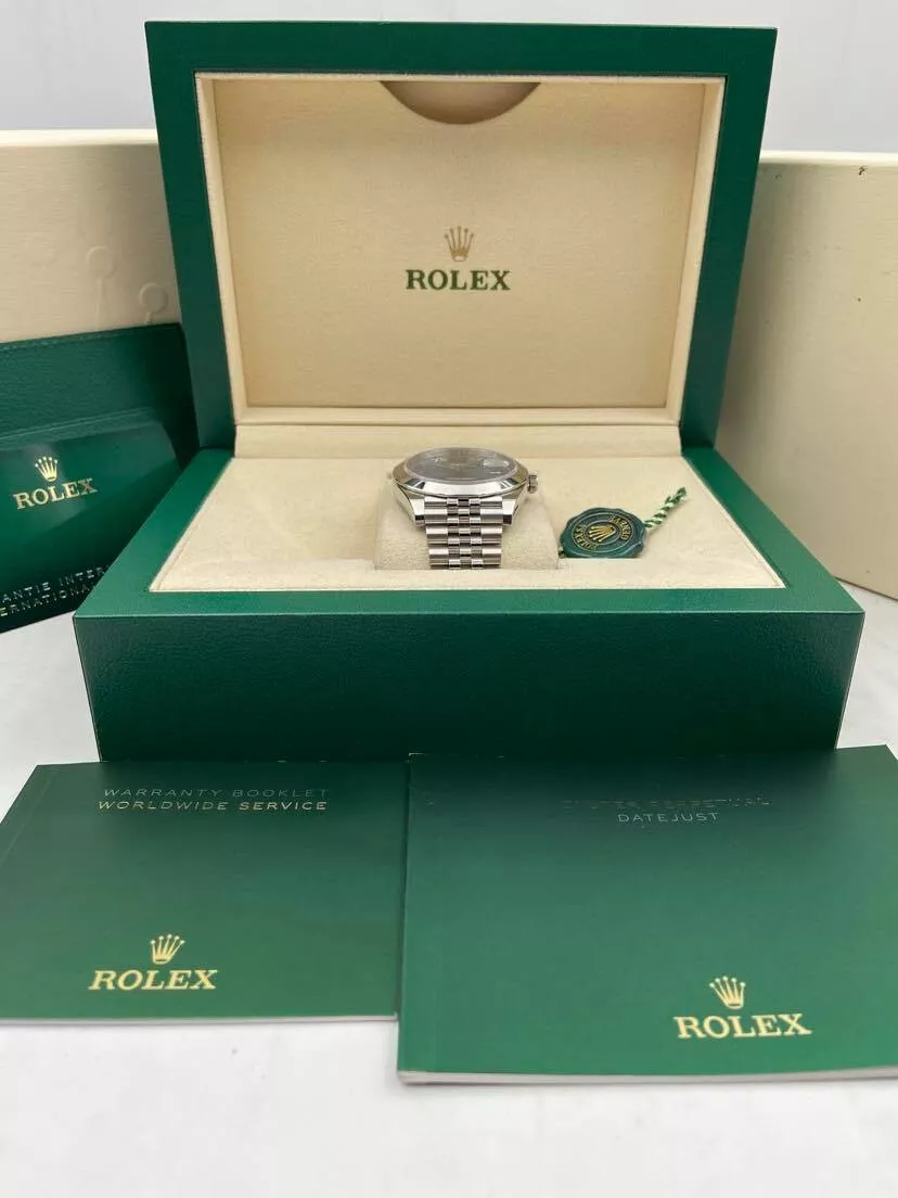 RLX Datejust 41mm 126300 Blue Roman Oyster Stainless Steel Watch - LITELUX