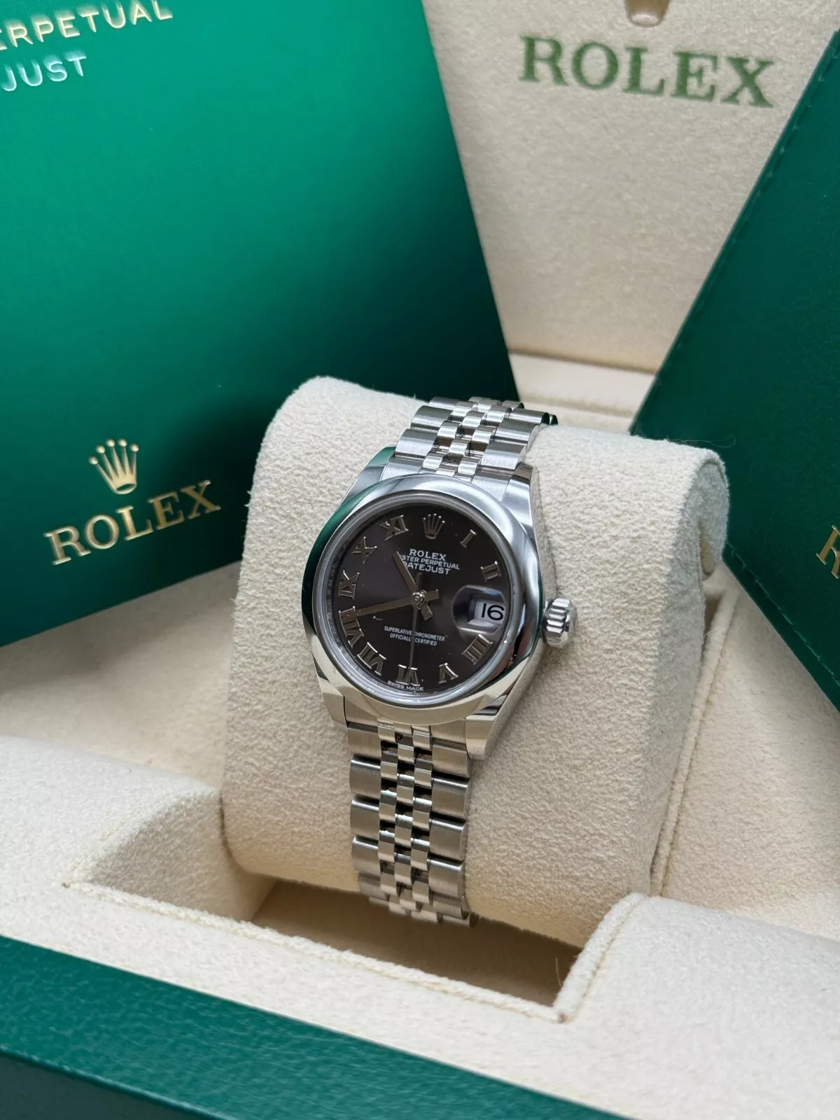 RLX Lady-Datejust 28mm m279160 Oyster Perpetual Dark Grey Dial Oyster Bracelet - LITELUX