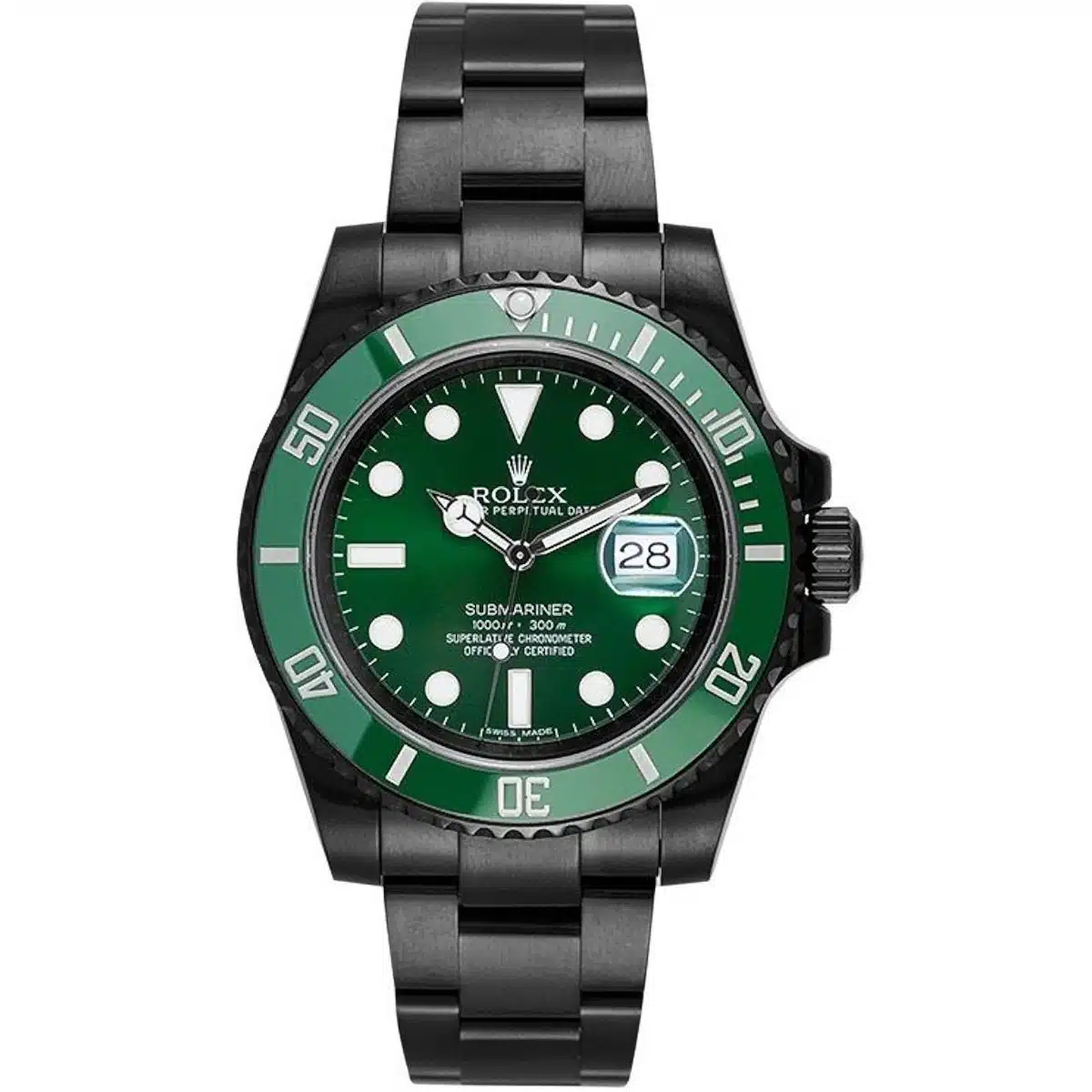 Rolex Submariner 40mm 116610LV Green Dial Black PVD Oyster Bracelet Watch - LITELUX