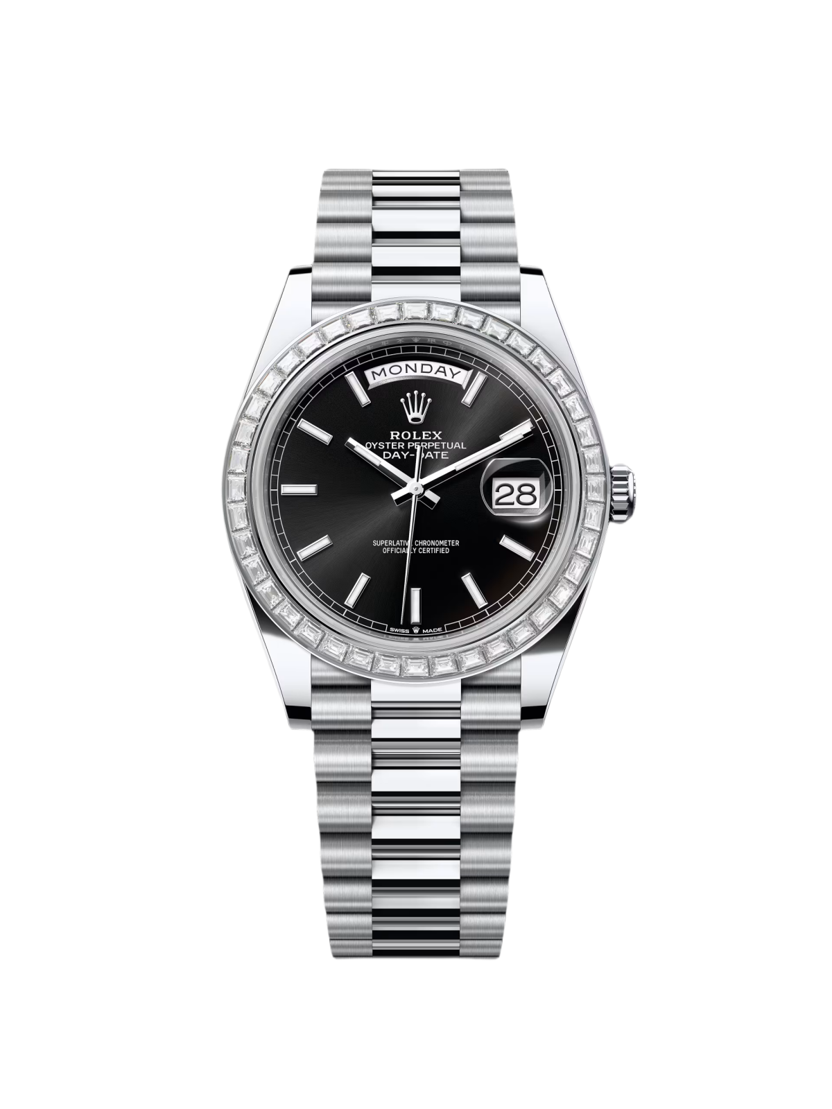 RLX Day-Date 40mm 228396TBR-0024 Black Dial Diamond Bezel - LITELUX