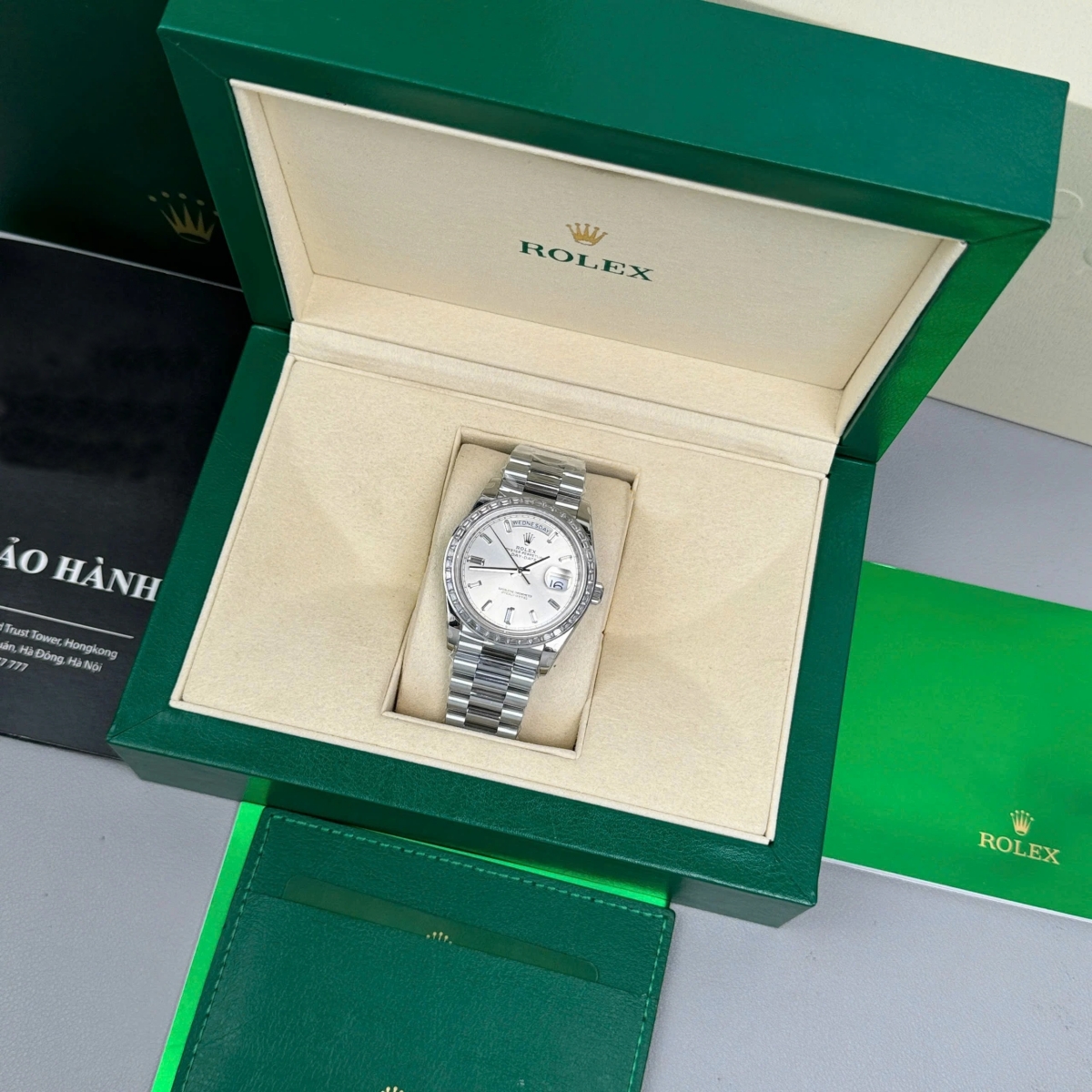 RLX Day-Date 40mm 228396TBR-0011 Silver Diamonds Dial - LITELUX