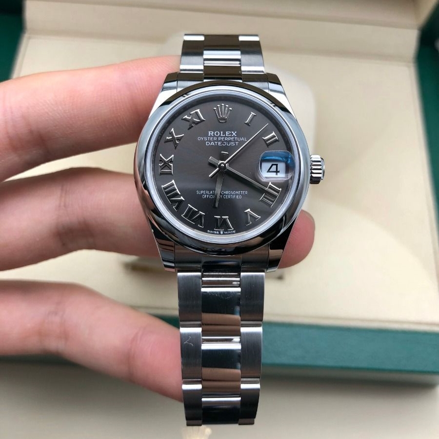 RLX Datejust m278240-0015/0016 31mm Dark Grey Roman Domed Bezel Oyster Oystersteel - LITELUX