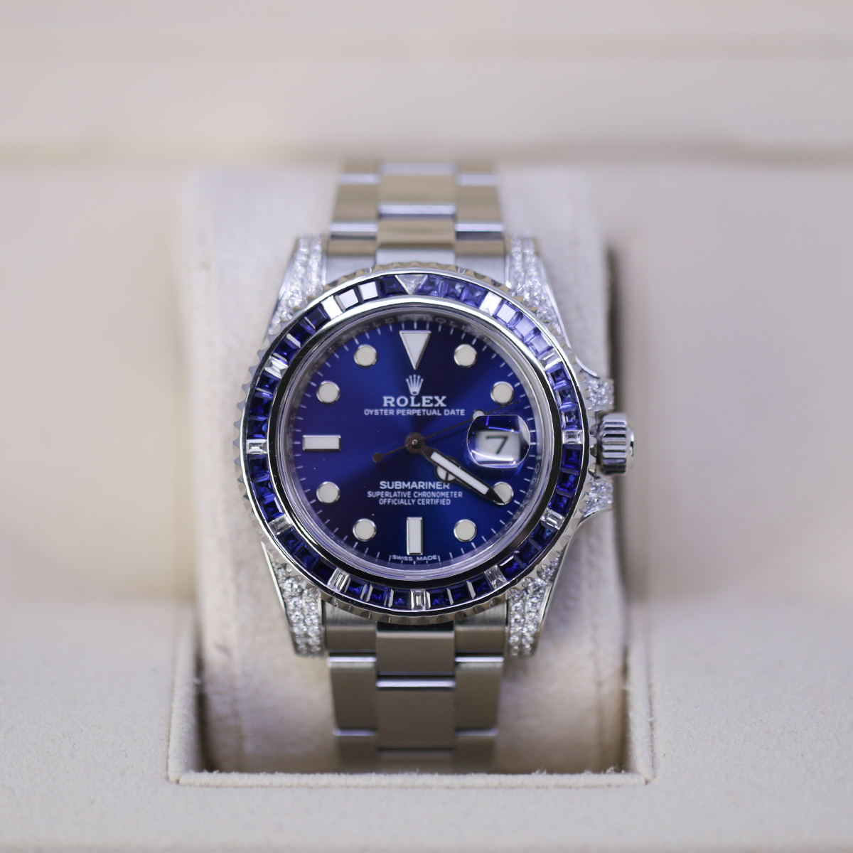 Rolex Submariner 40mm 116610LN Oyster Perpetual Date Aftermarket Dial, Diamond Bezel and Lugs Watch - LITELUX