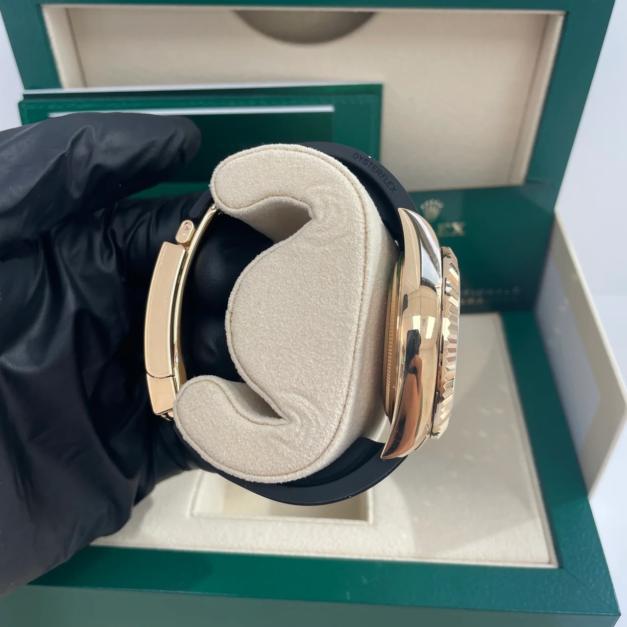 RLX Sky-Dweller 42mm 336238-0003 Yellow Gold White Dial Oysterflex - LITELUX