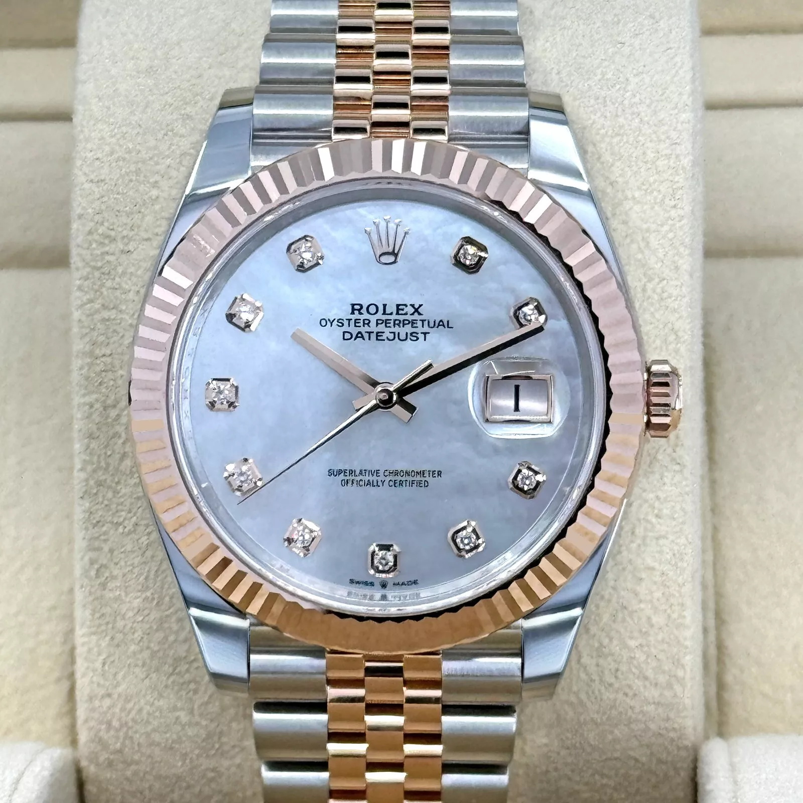 RLX Datejust 41mm 126331 MOP Diamond Jubilee Steel and Rose Gold Watch - LITELUX