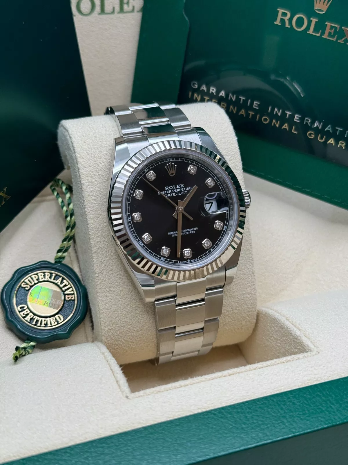 RLX Datejust 41mm 126334 Black Diamond Oyster Stainless Steel Mens Watch - LITELUX