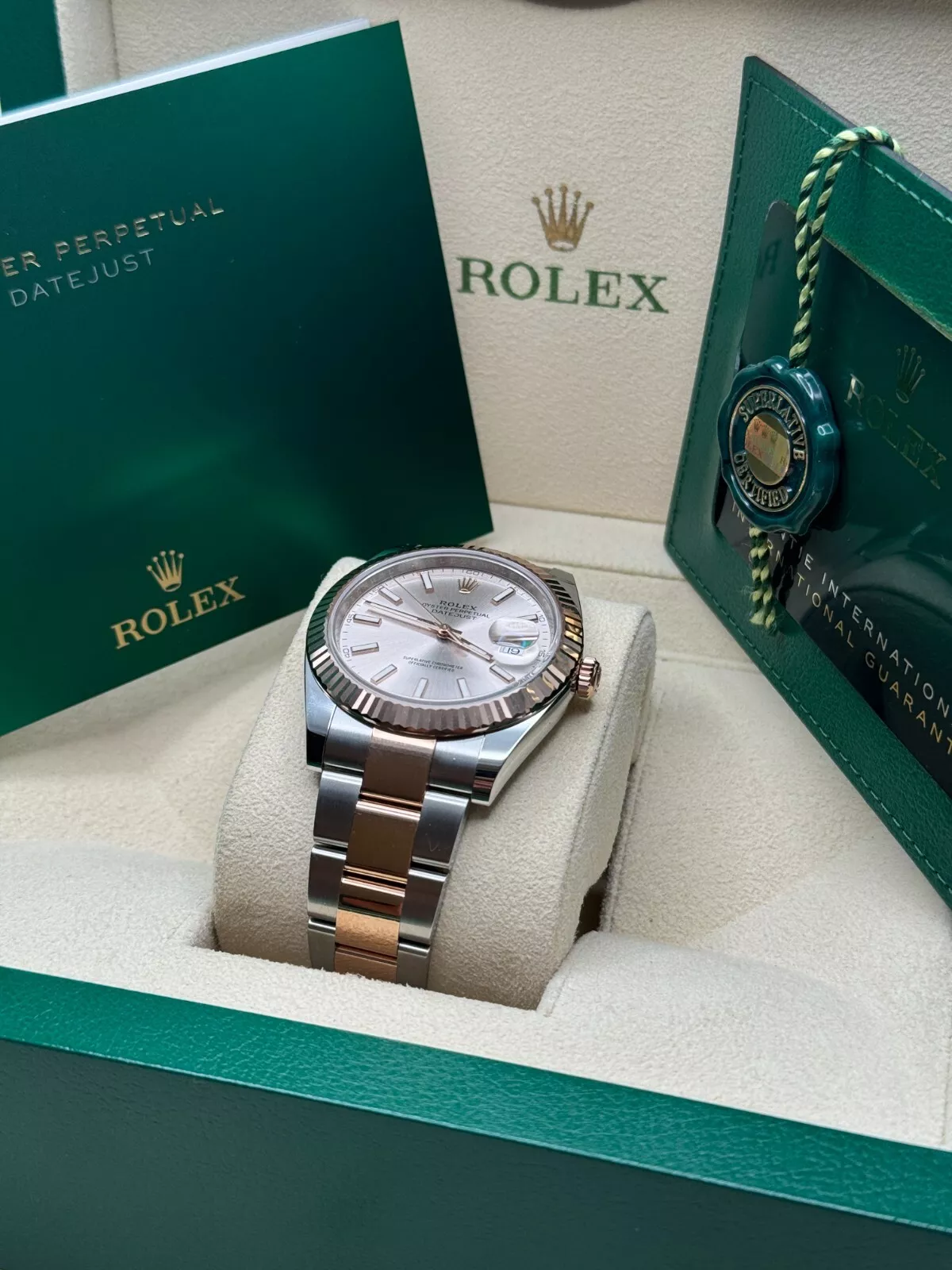 RLX Datejust 41mm 126331 Sundust Index Oyster Steel and Everose Gold Watch - LITELUX
