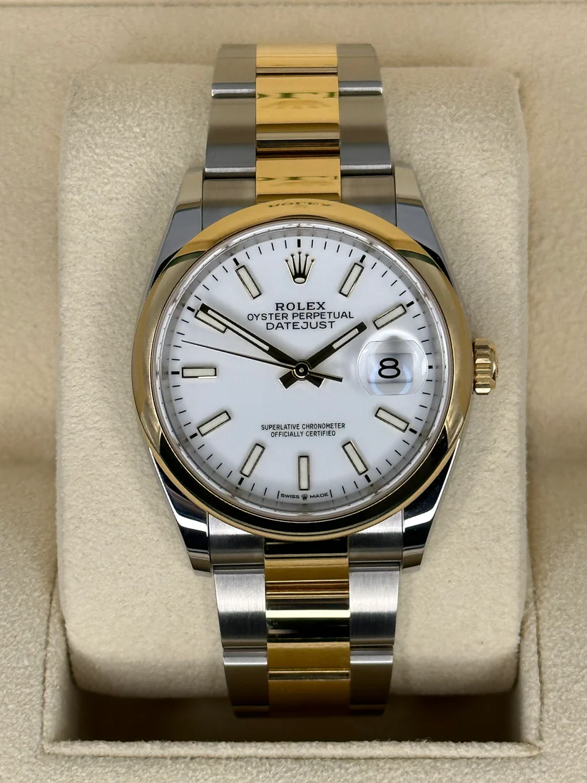 RLX Datejust 36mm 126203 White Dial Domed Bezel Jubilee Bracelet - LITELUX