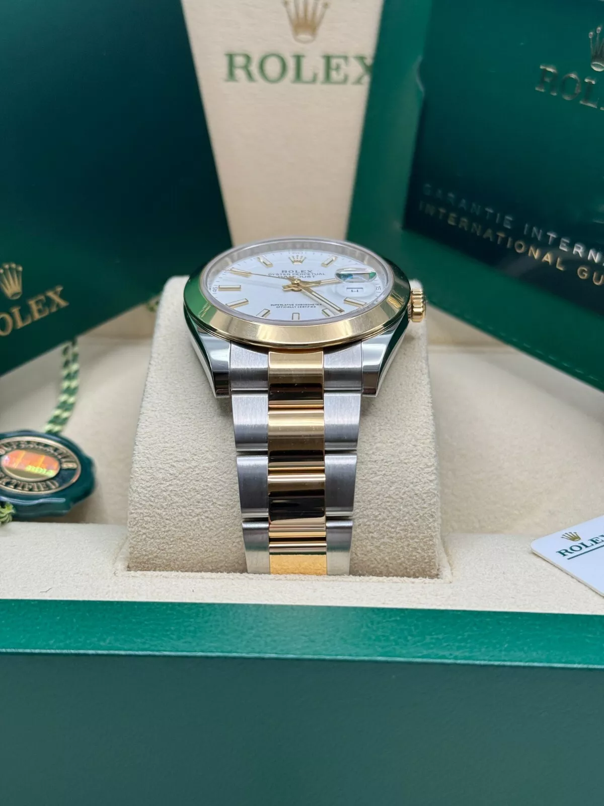 RLX Datejust 41mm 126303 White Index Oyster Steel and Yellow Gold Mens Watch - LITELUX