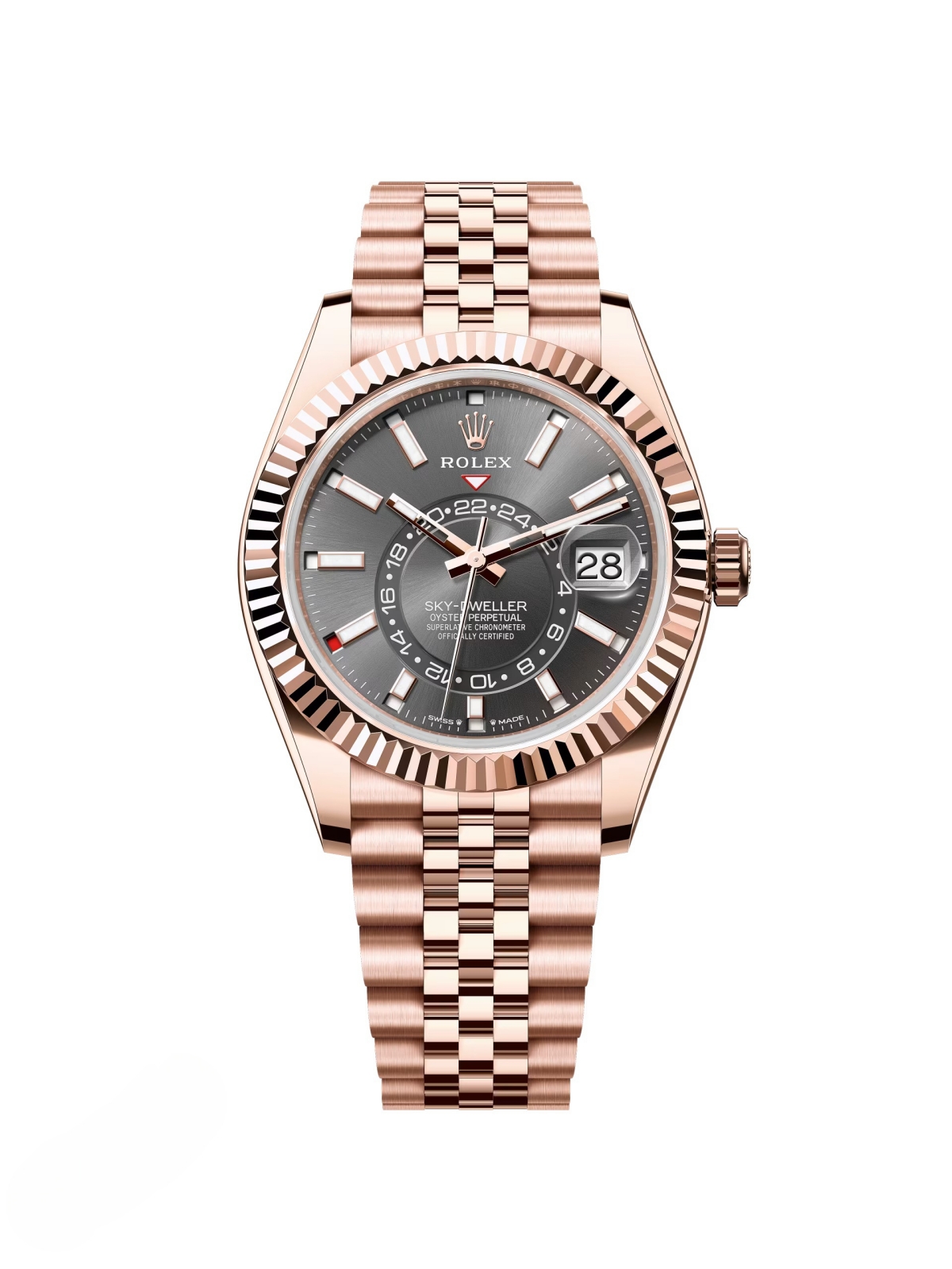 RLX Sky-Dweller 42mm 336935-0008 Rose Gold Rhodium Dial Oyster - LITELUX