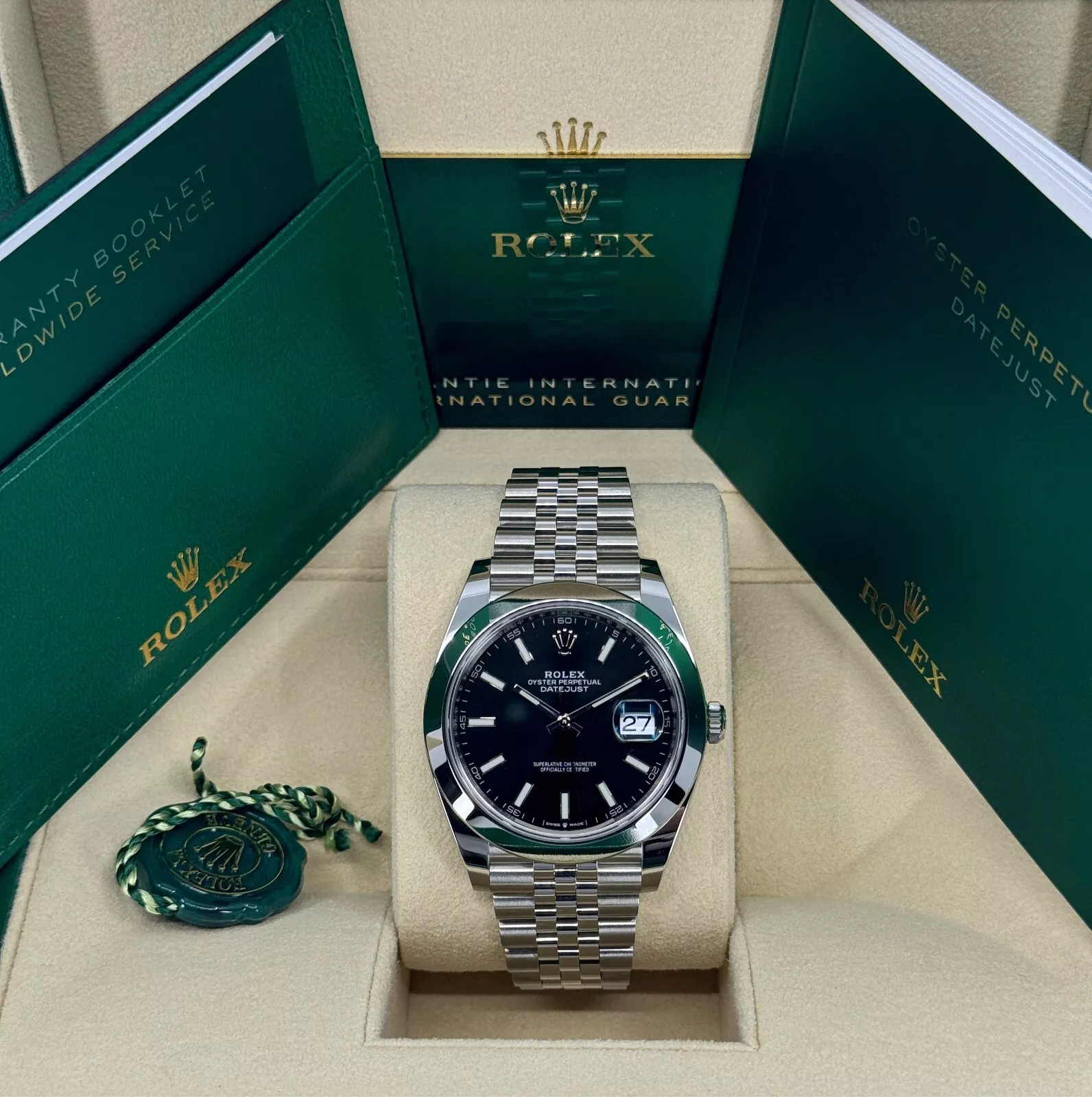 RLX Datejust 41mm 126300 Black Index Oyster 41mm Stainless Steel Watch - LITELUX