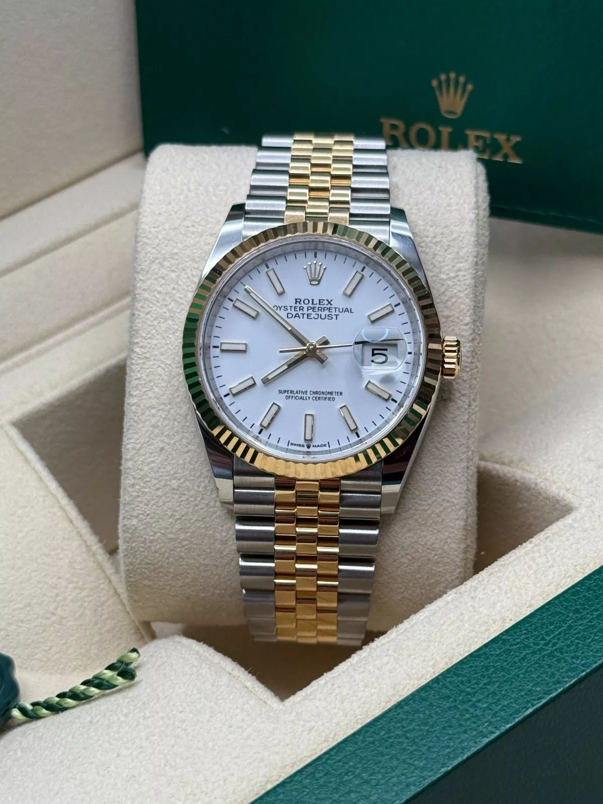 RLX Datejust 36mm 126233 White Index Dial Two-Tone Jubilee Bracelet Watch - LITELUX