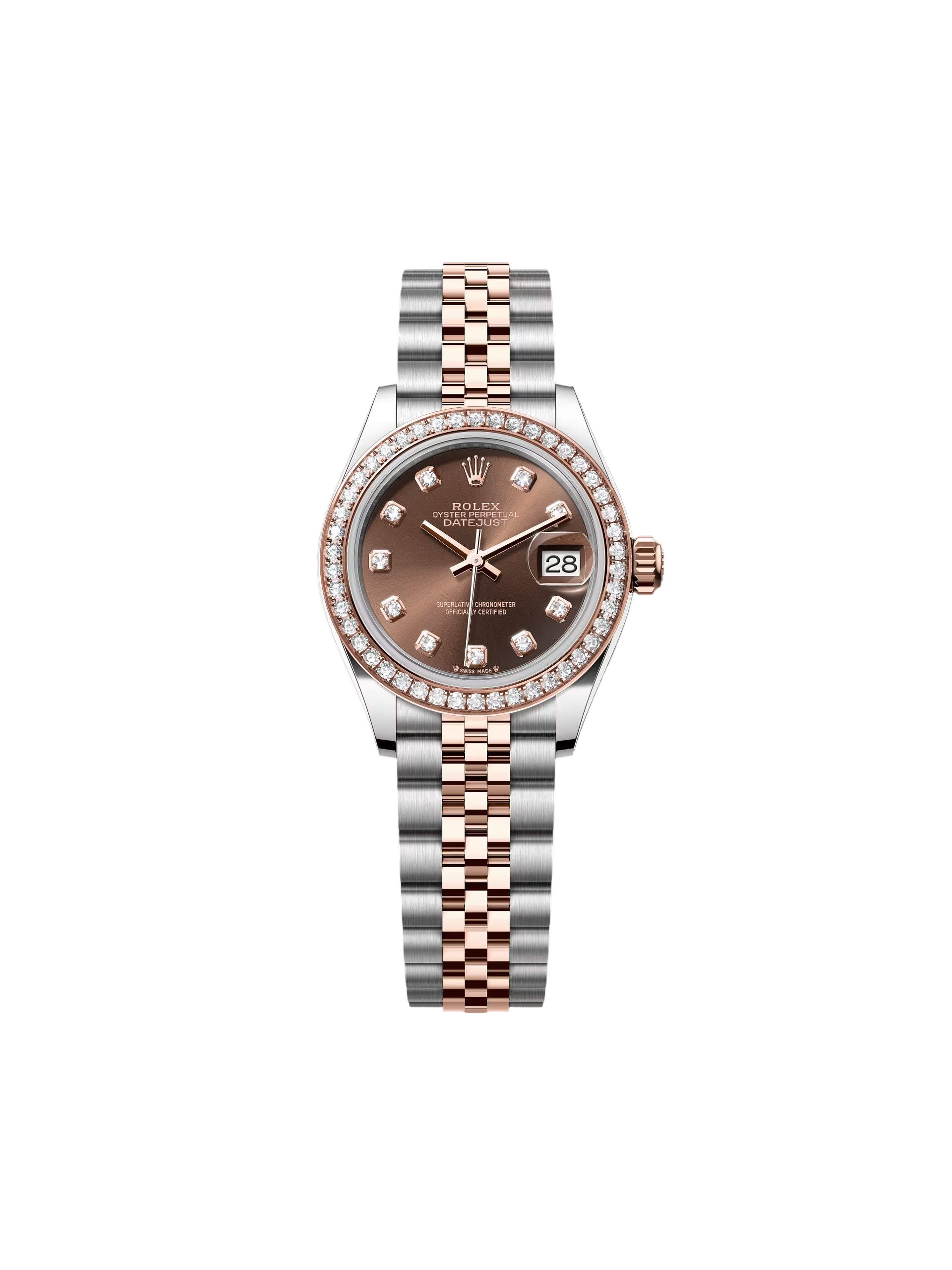 RLX Lady-Datejust 28mm 279381RBR Chocolate Diamond Dial Oyster Bracelet - LITELUX