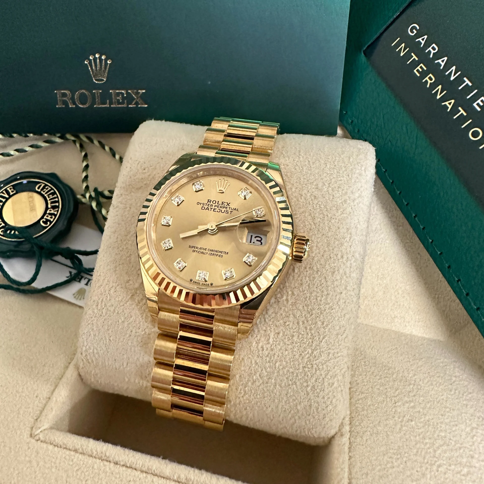 RLX Lady-Datejust 28mm 279178 Champagne Diamonds Dial - LITELUX