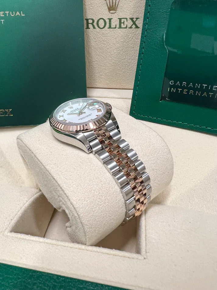 RLX Lady-Datejust 28mm 279171 White Roman Oyster Stainless Steel and Rose Gold - LITELUX