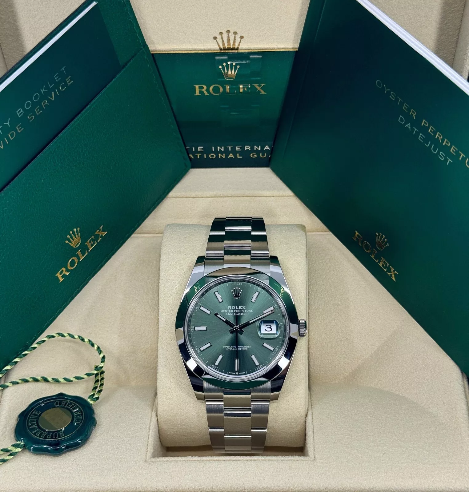 RLX Datejust 41mm 126300 Mint Green Dial Stainless Steel Oyster Bracelet Watch - LITELUX
