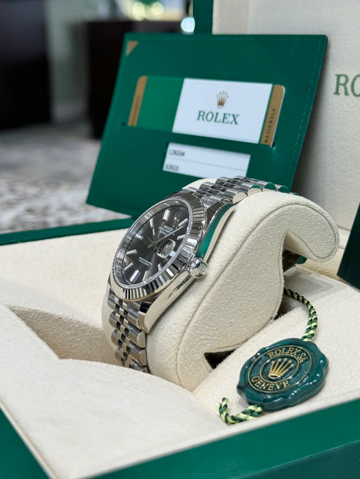 RLX Datejust 41mm 126334 Dark Rhodium Index Jubilee Stainless Steel - LITELUX