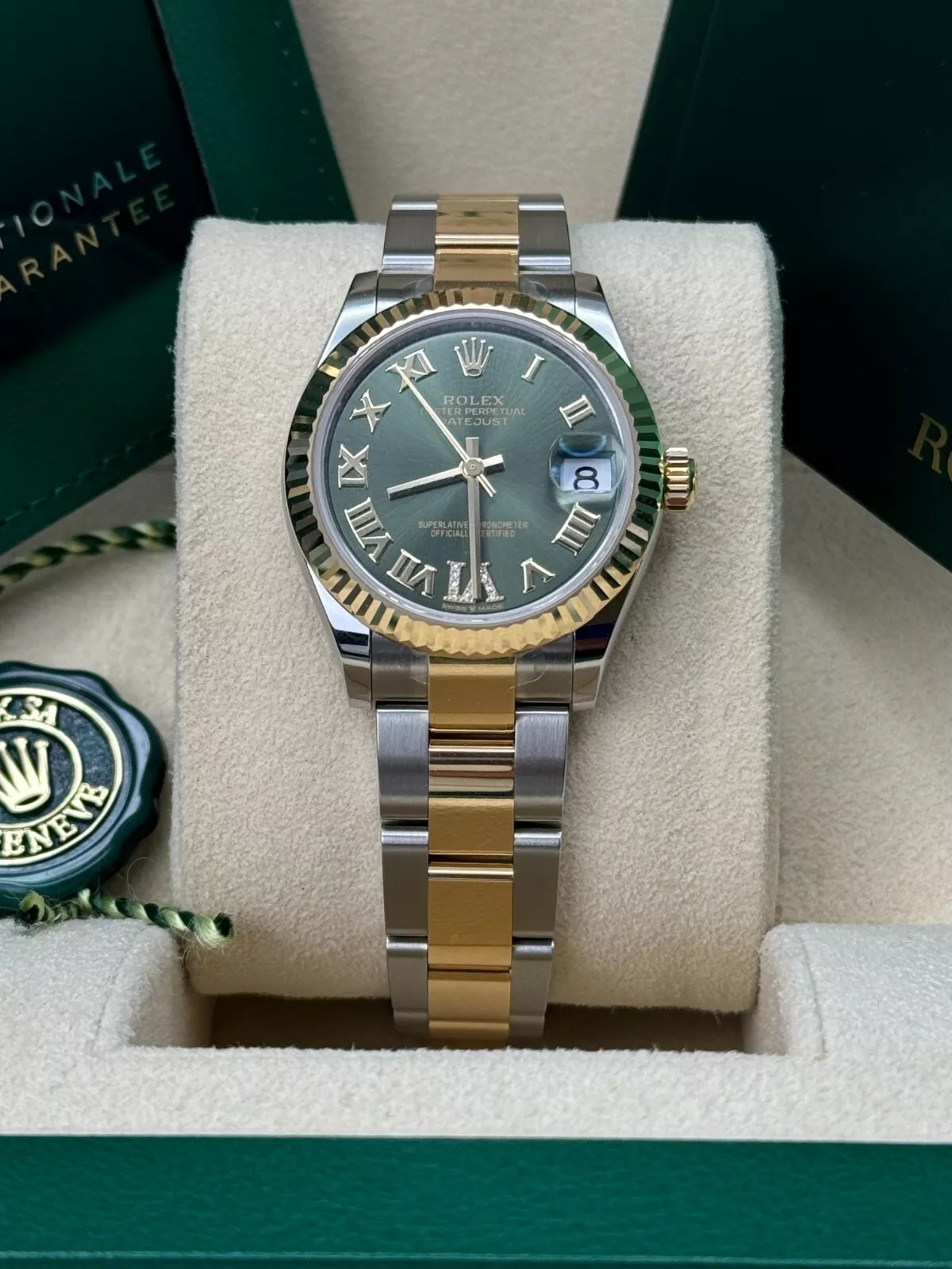 RLX Datejust m278273-0015/0016 31mm Olive Green Dial Stainless Steel and Yellow Gold Oyster Watch - LITELUX
