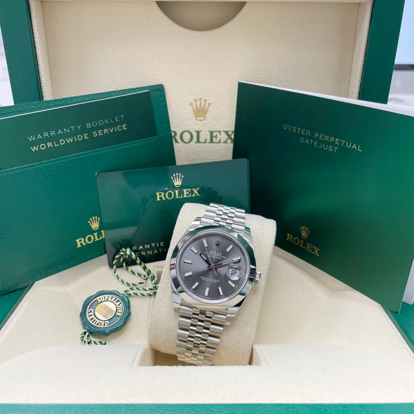 RLX Datejust 41mm 126300 Slate Index Jubilee Stainless Steel Watch - LITELUX