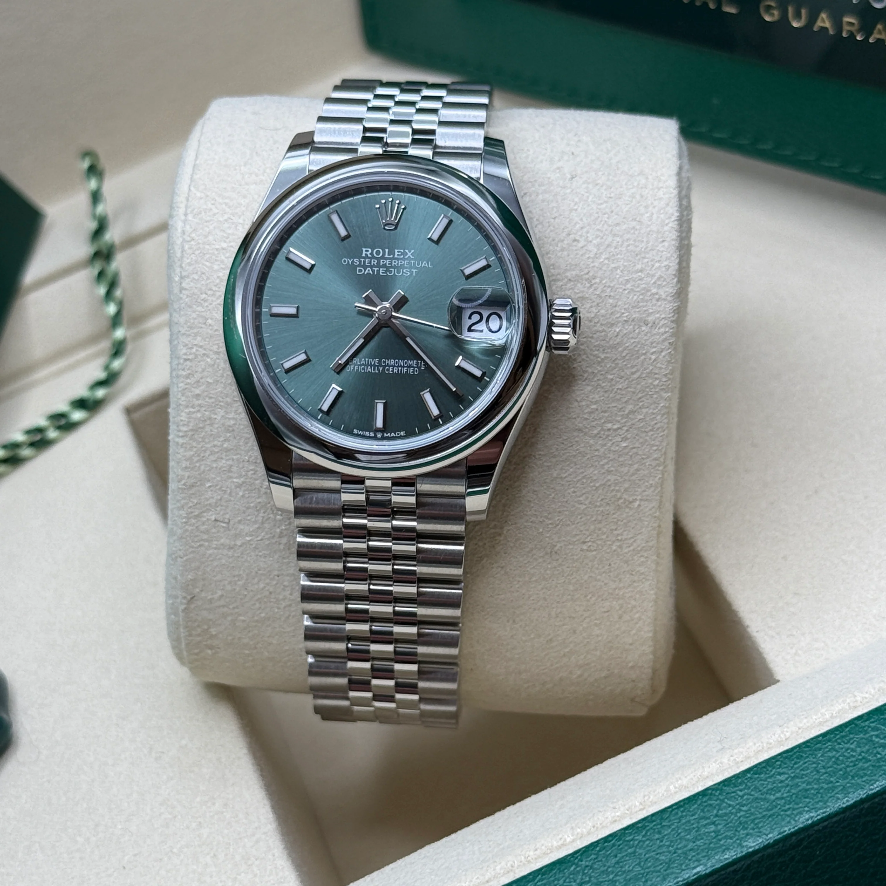 RLX Datejust m278240-0011/0012 31mm Green Stick Domed Bezel Oyster Oystersteel - LITELUX