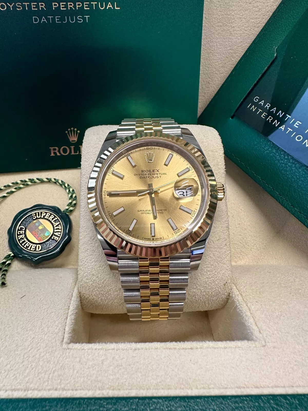 RLX Datejust 41mm 126333 Champagne Index Jubilee Steel and Yellow Gold Mens Watch - LITELUX
