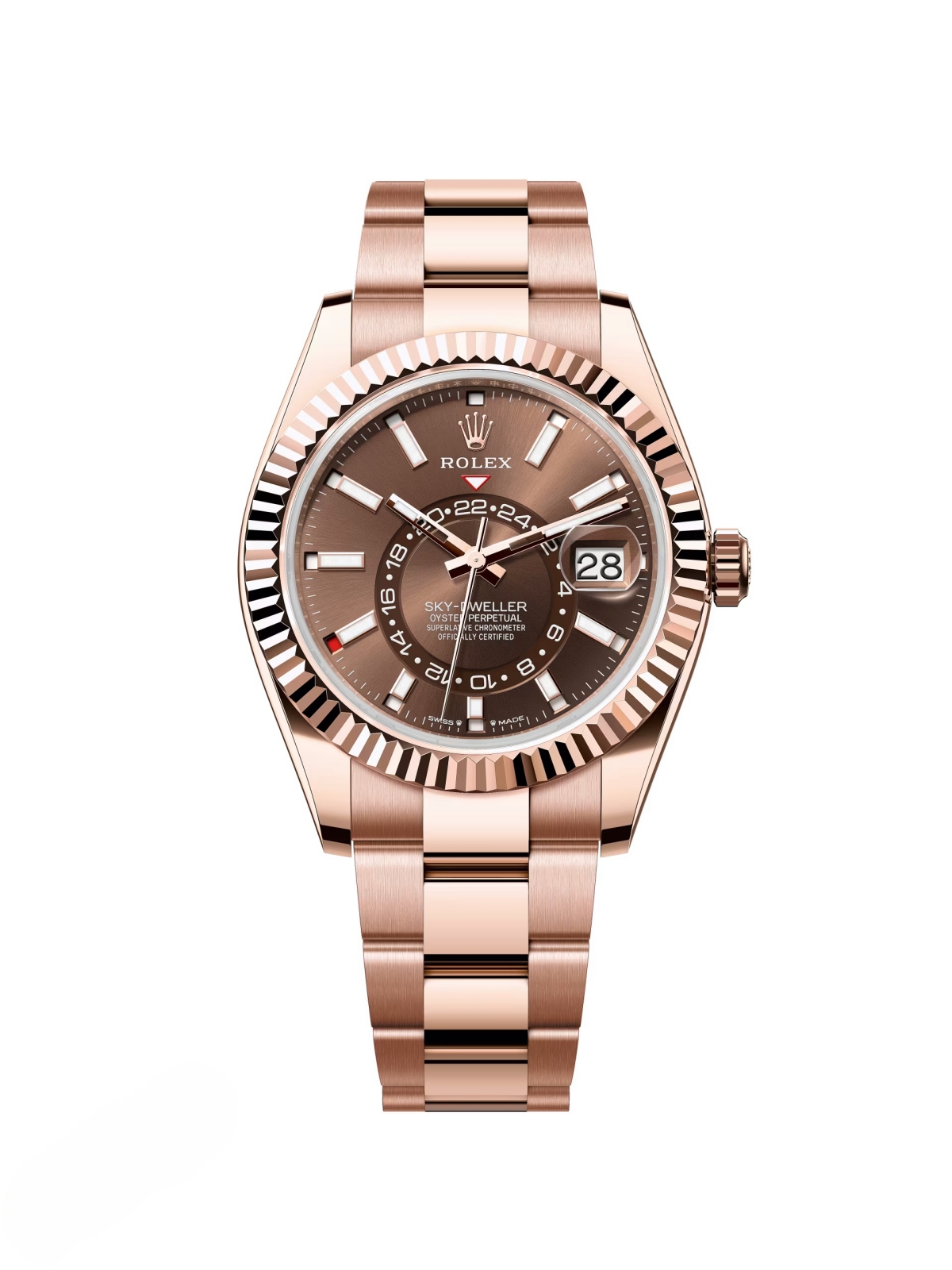 RLX Sky-Dweller 42mm 336935-0002 Rose Gold Chocolate Dial - LITELUX