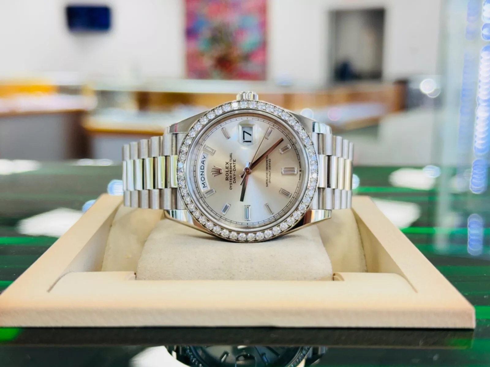 RLX Day-Date 40mm 228349RBR-0001 Silver Dial President Bracelet - LITELUX
