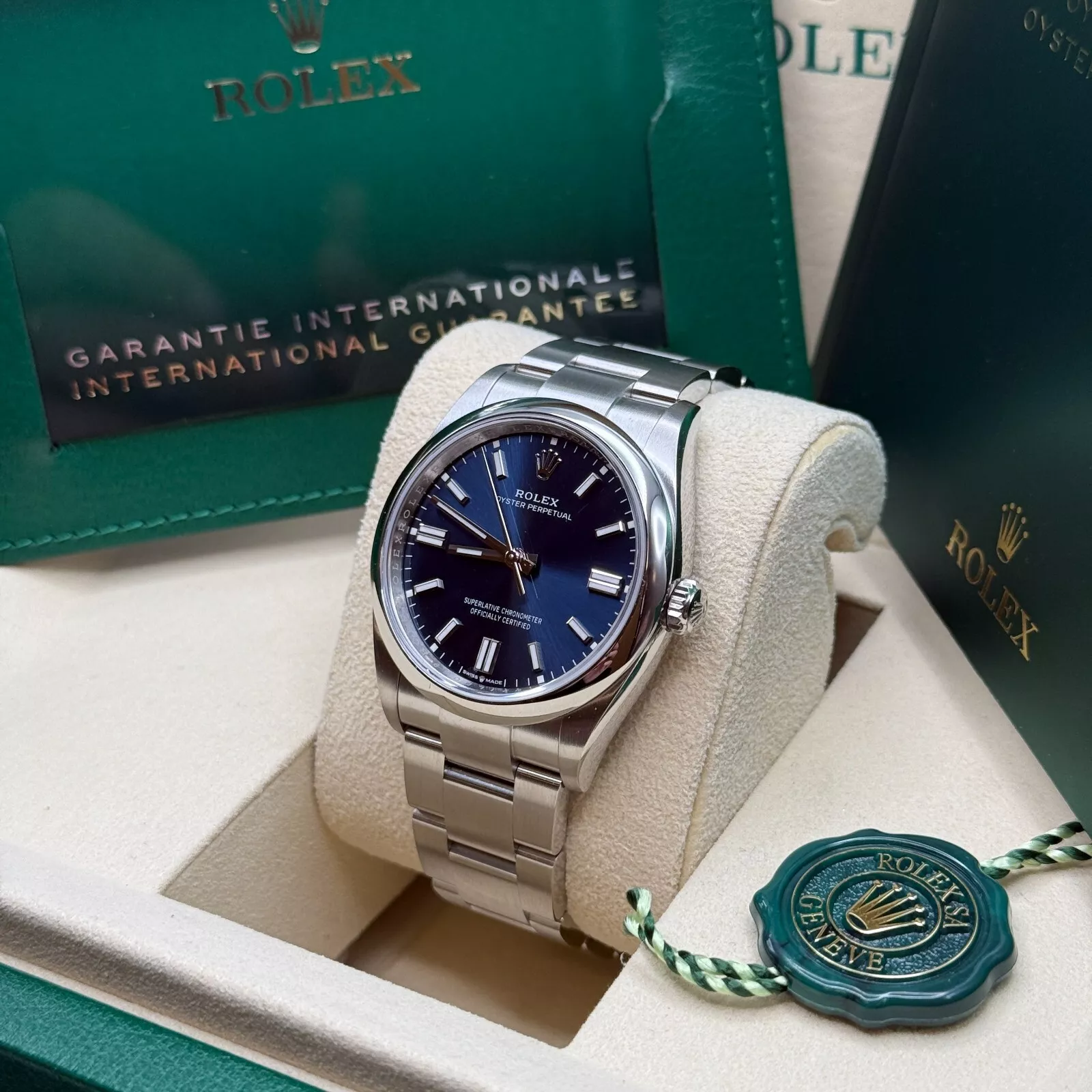 RLX Oyster Perpetual 36mm 126000-0015 Blue Dial Stainless Steel Oyster Bracelet - LITELUX