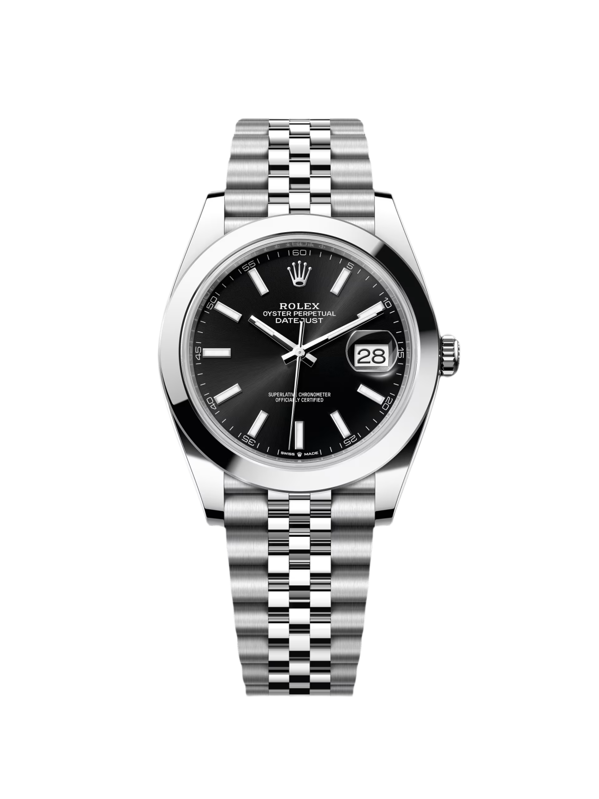 RLX Datejust 41mm 126300 Black Index Oyster 41mm Stainless Steel Watch - LITELUX