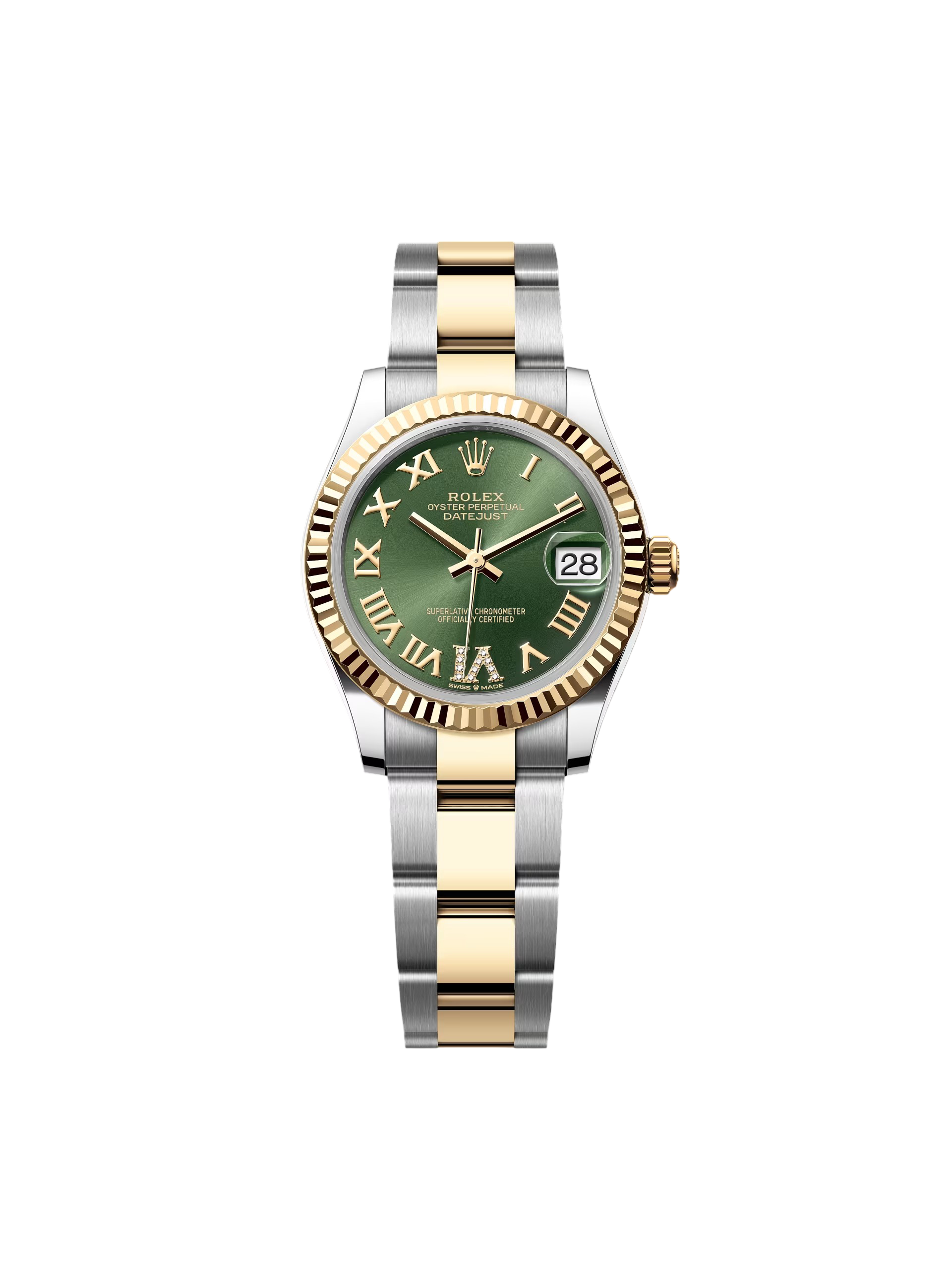 RLX Datejust m278273-0015/0016 31mm Olive Green Dial Stainless Steel and Yellow Gold Oyster Watch - LITELUX