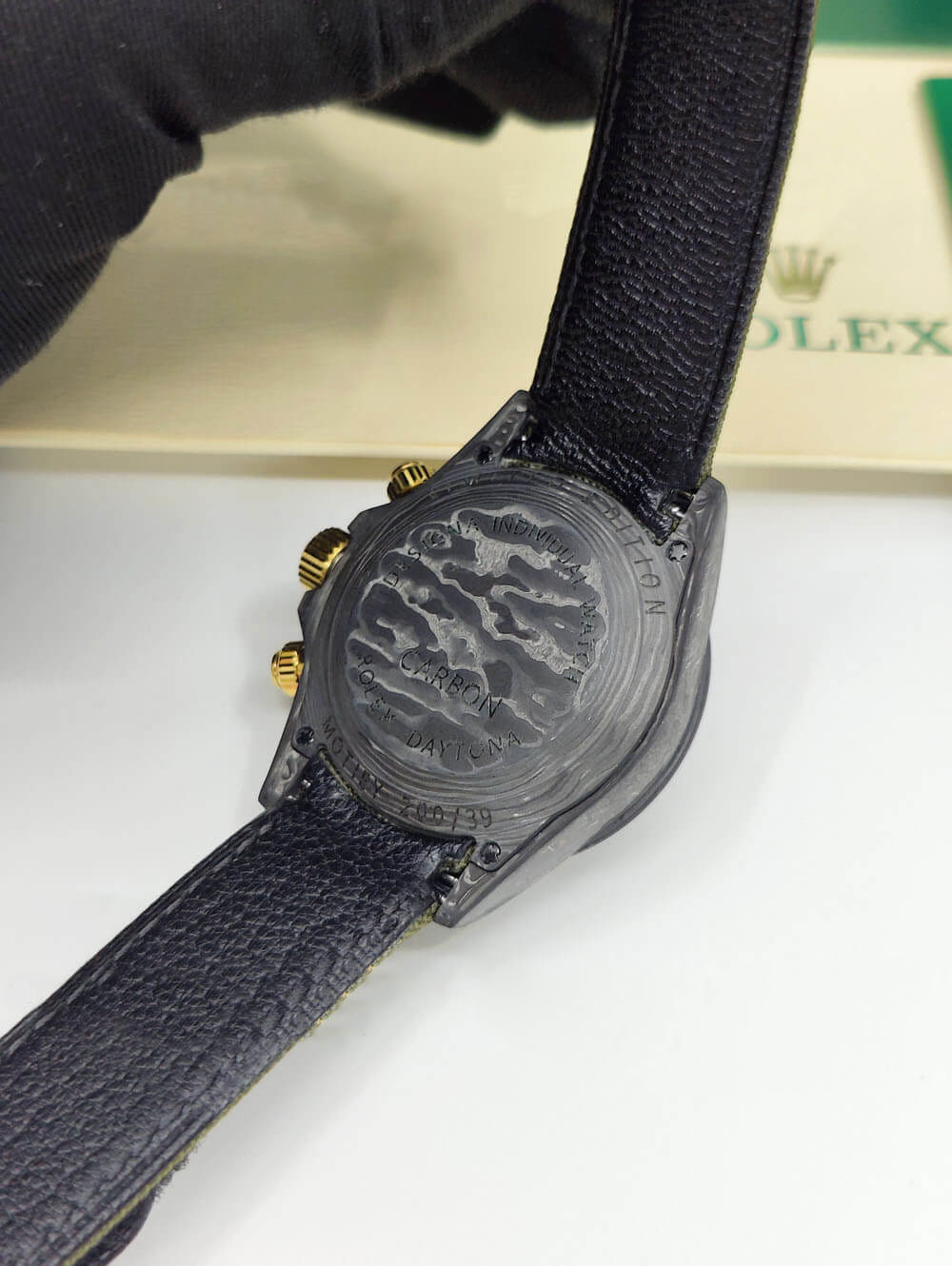 12A(Swiss movement)Rolex Cosmograph Daytona DIW Carbon Military Green Swiss Replica Watch | Custom Made Limited Edition | - LITELUX