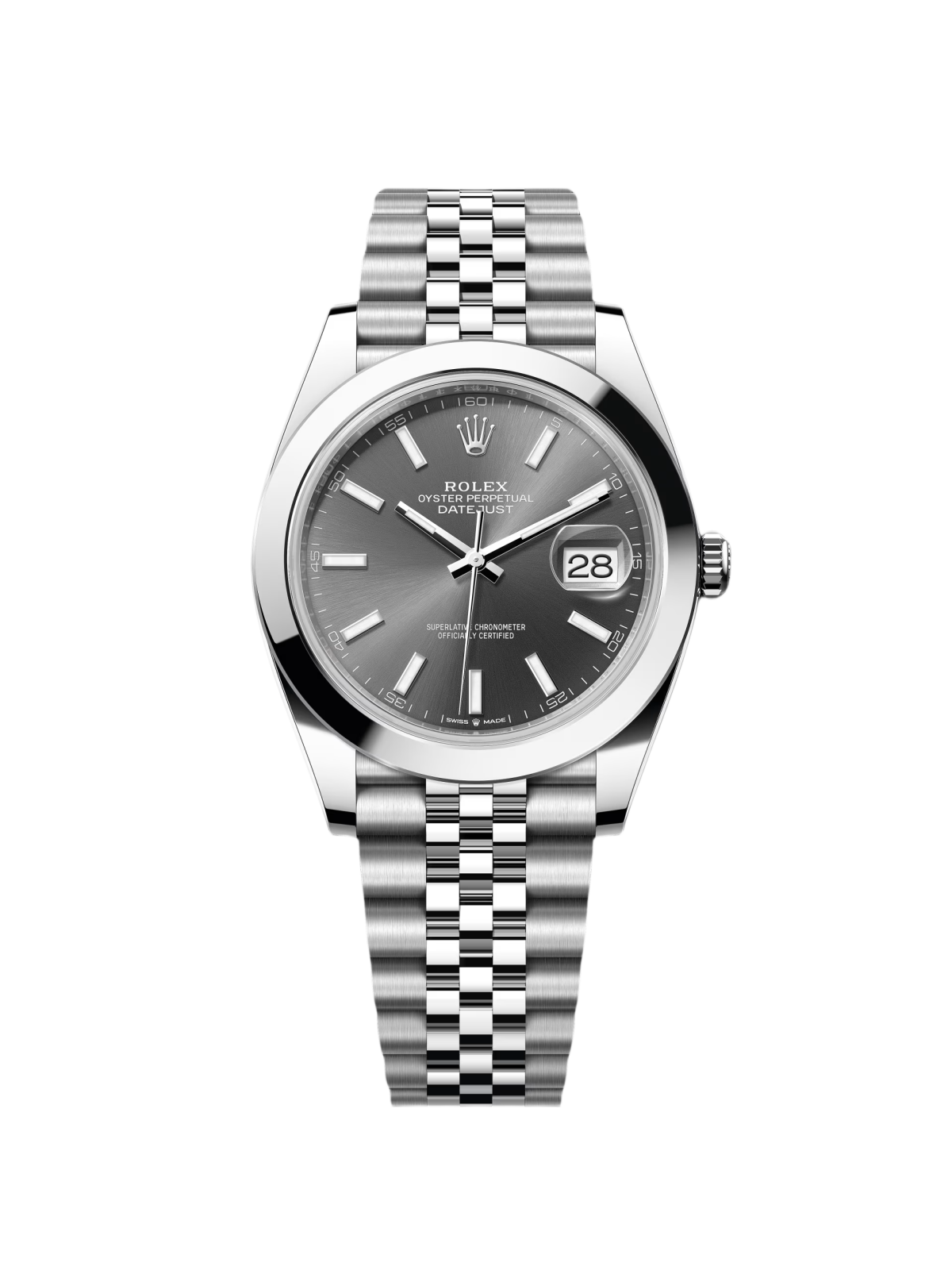 RLX Datejust 41mm 126300 Slate Index Jubilee Stainless Steel Watch - LITELUX