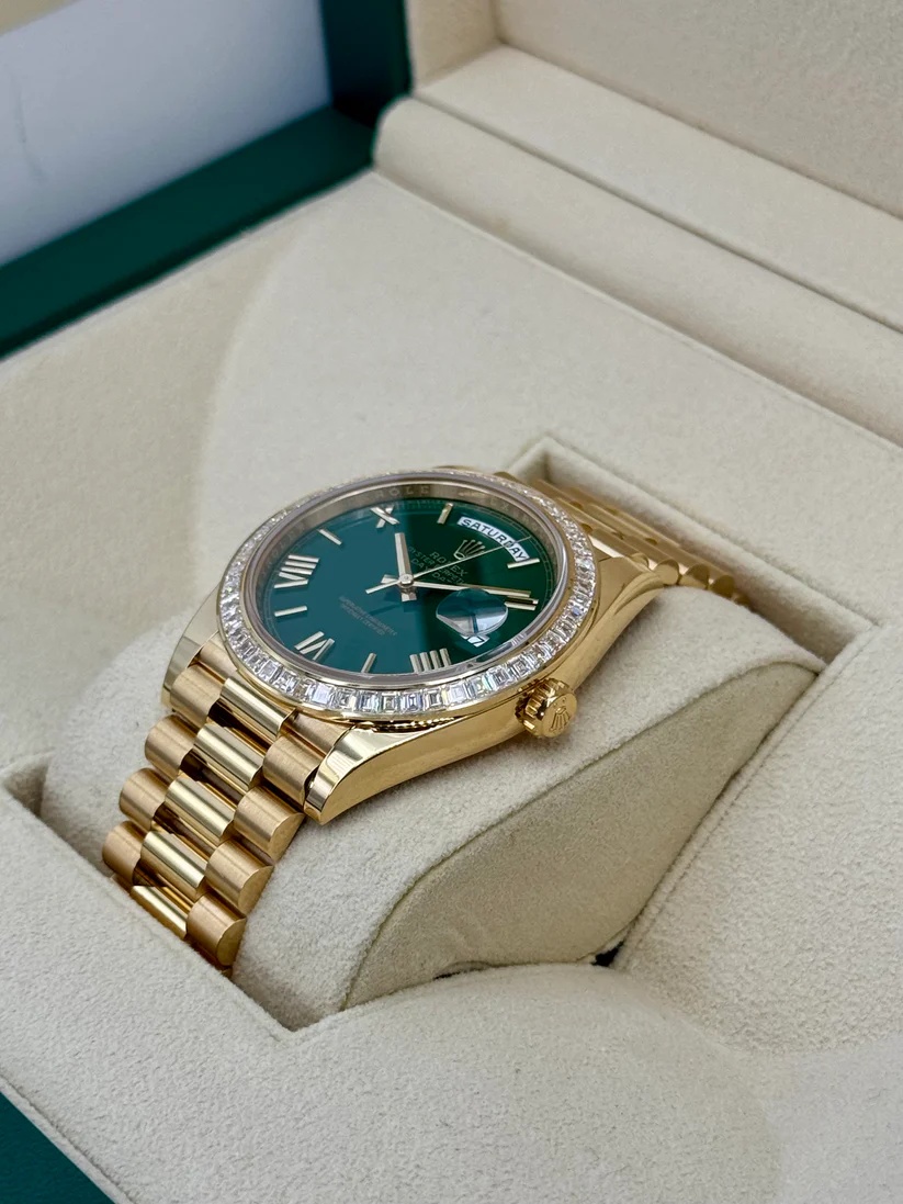 RLX Day-Date 40mm 228398TBR-0039 Green Dial President Watch - LITELUX